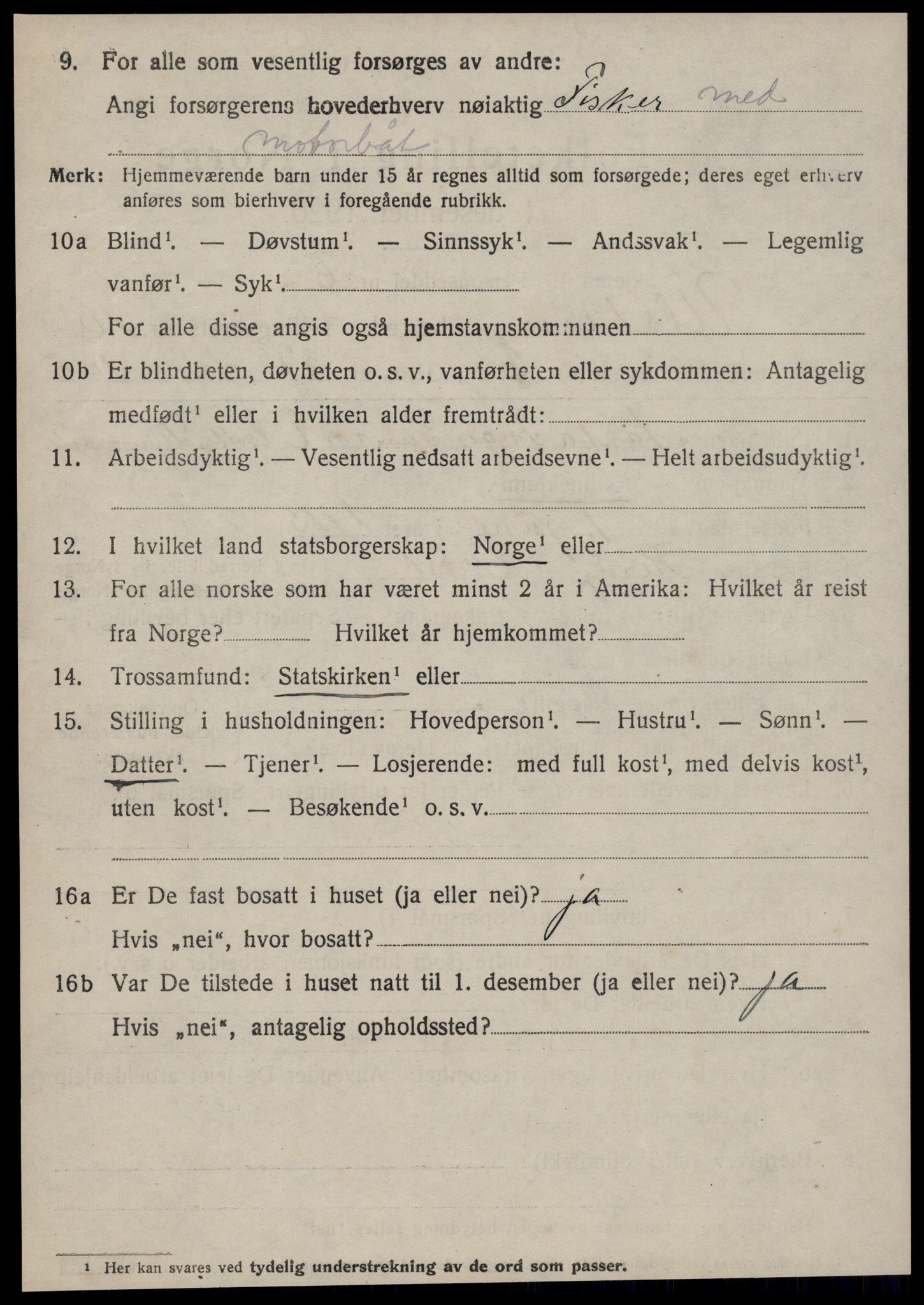 SAT, 1920 census for Ulstein, 1920, p. 5325