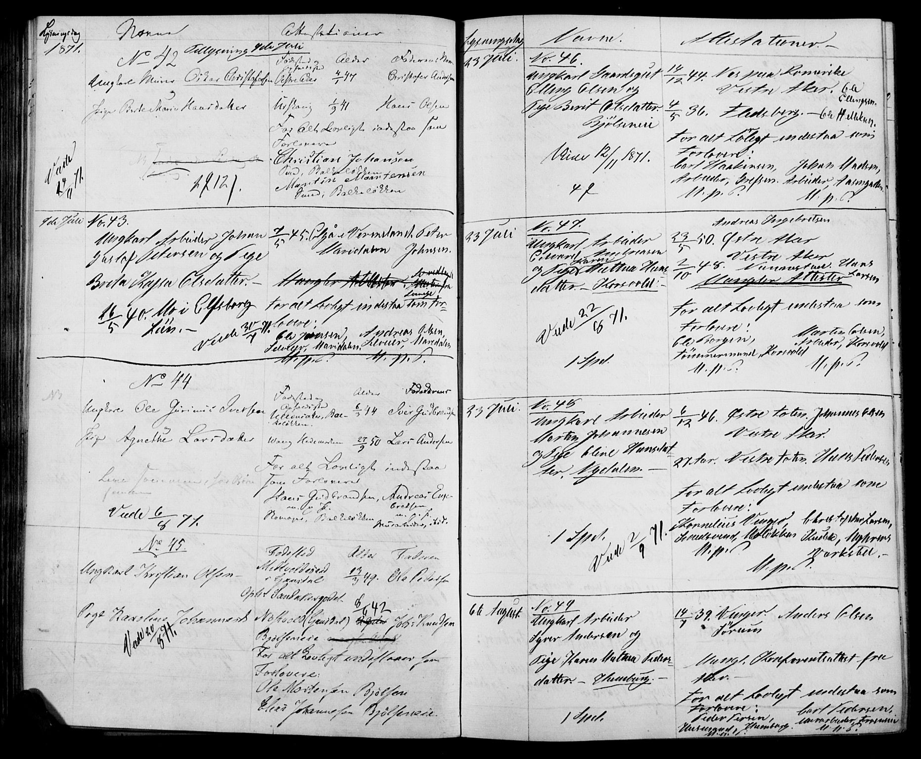 Vestre Aker prestekontor Kirkebøker, AV/SAO-A-10025/H/Ha/L0001: Banns register no. 1, 1865-1878
