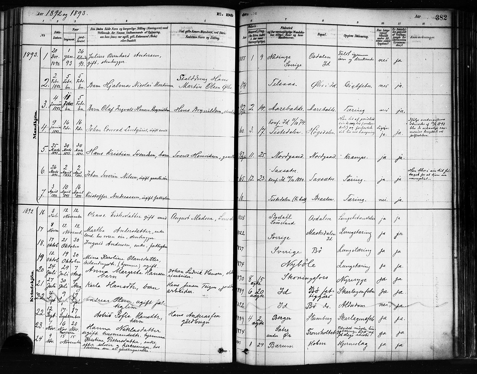 Idd prestekontor Kirkebøker, SAO/A-10911/F/Fc/L0006b: Parish register (official) no. III 6B, 1878-1903, p. 382