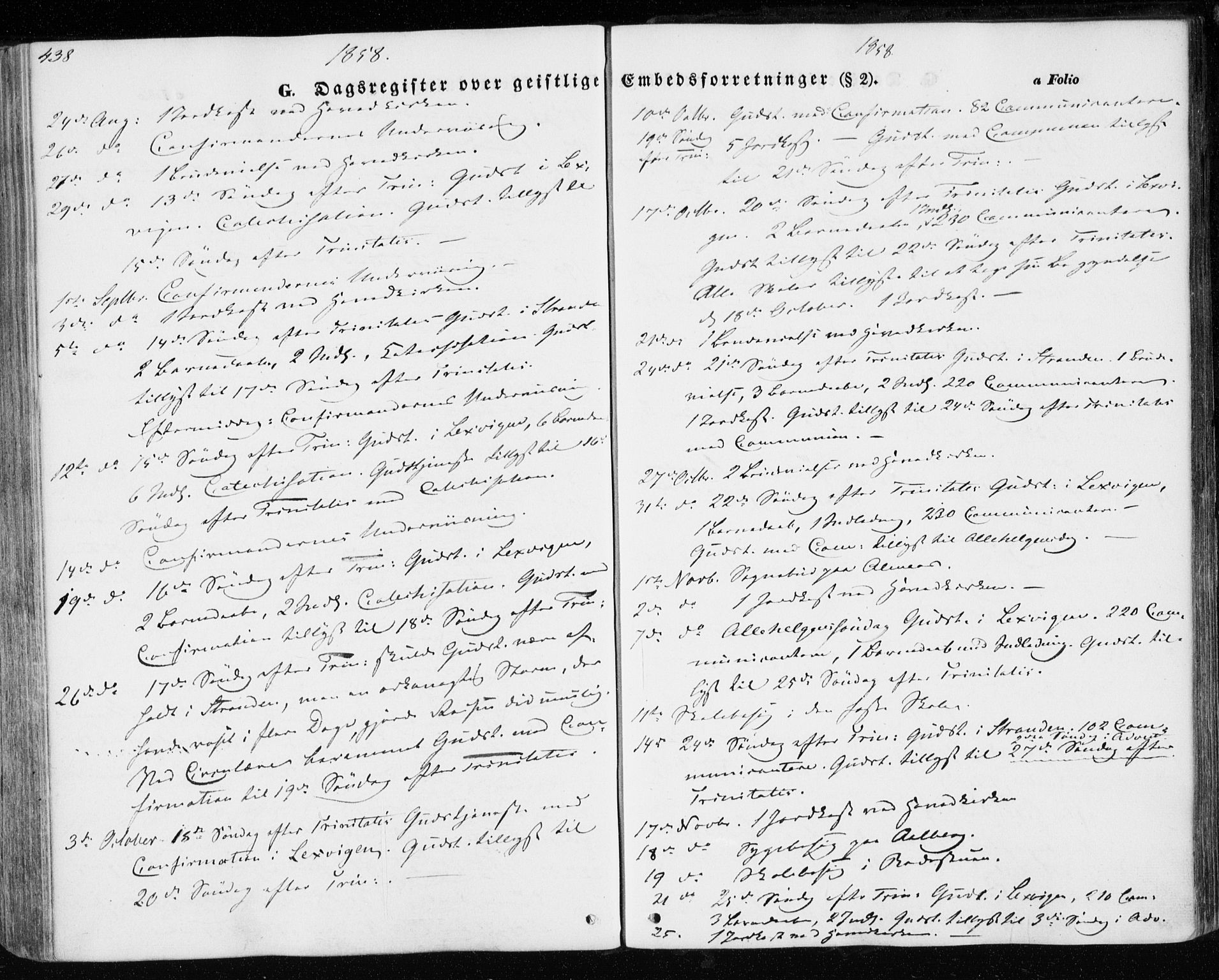 Ministerialprotokoller, klokkerbøker og fødselsregistre - Nord-Trøndelag, SAT/A-1458/701/L0008: Parish register (official) no. 701A08 /1, 1854-1863, p. 438