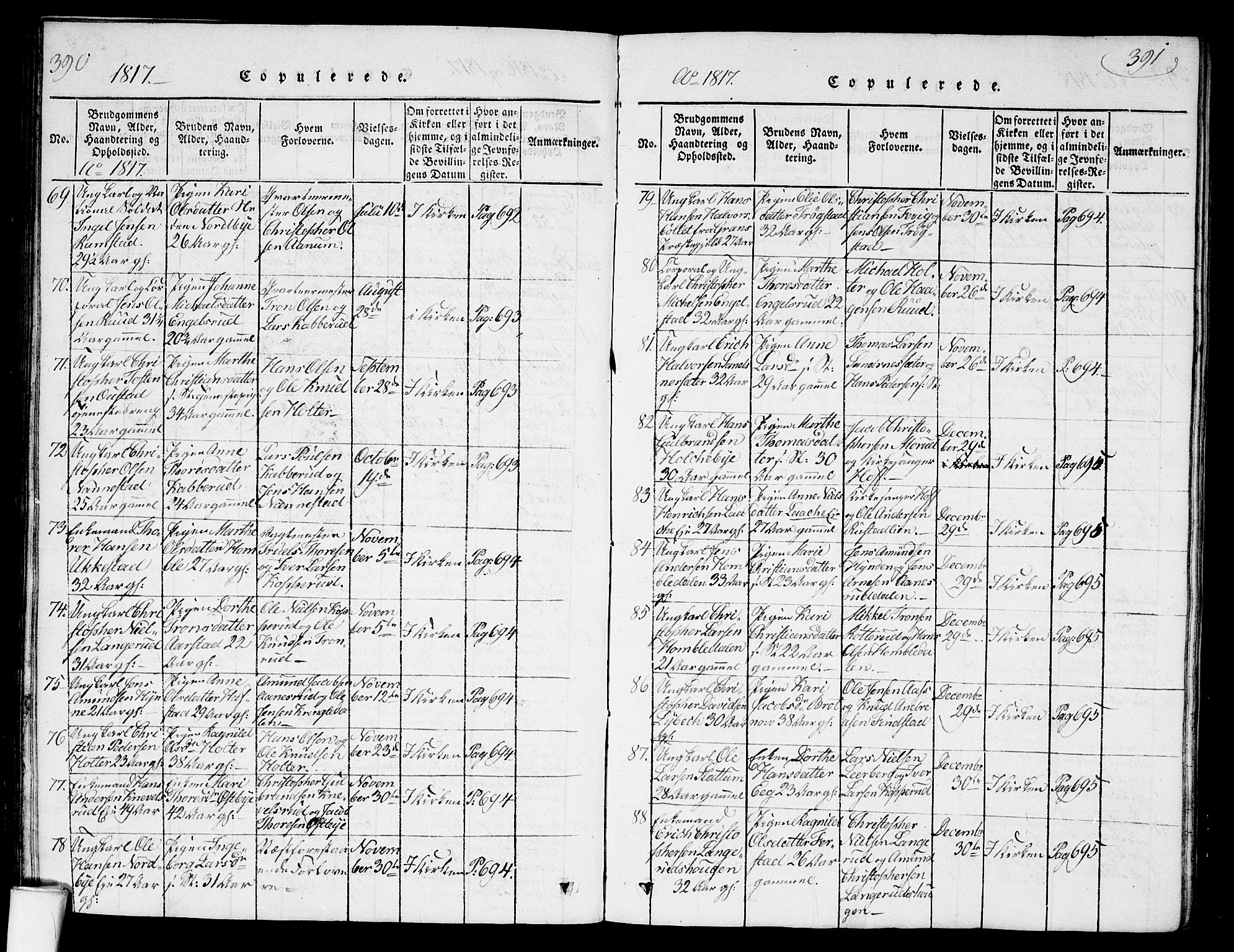 Nannestad prestekontor Kirkebøker, SAO/A-10414a/G/Ga/L0001: Parish register (copy) no. I 1, 1815-1839, p. 390-391