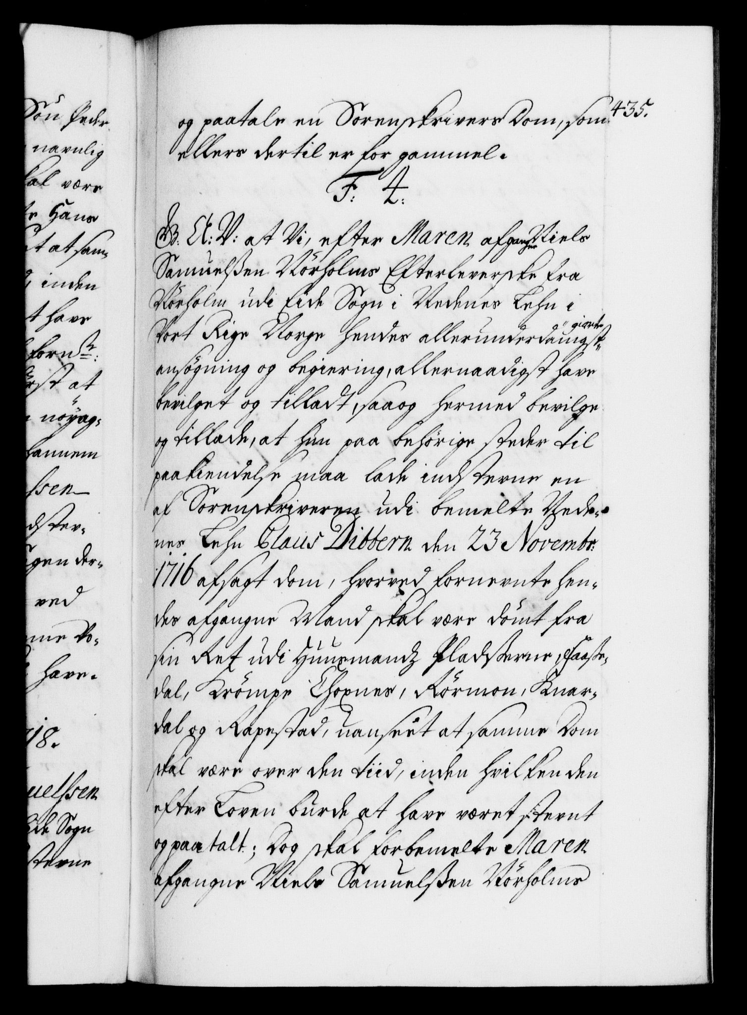 Danske Kanselli 1572-1799, AV/RA-EA-3023/F/Fc/Fca/Fcaa/L0022: Norske registre, 1716-1719, p. 435a