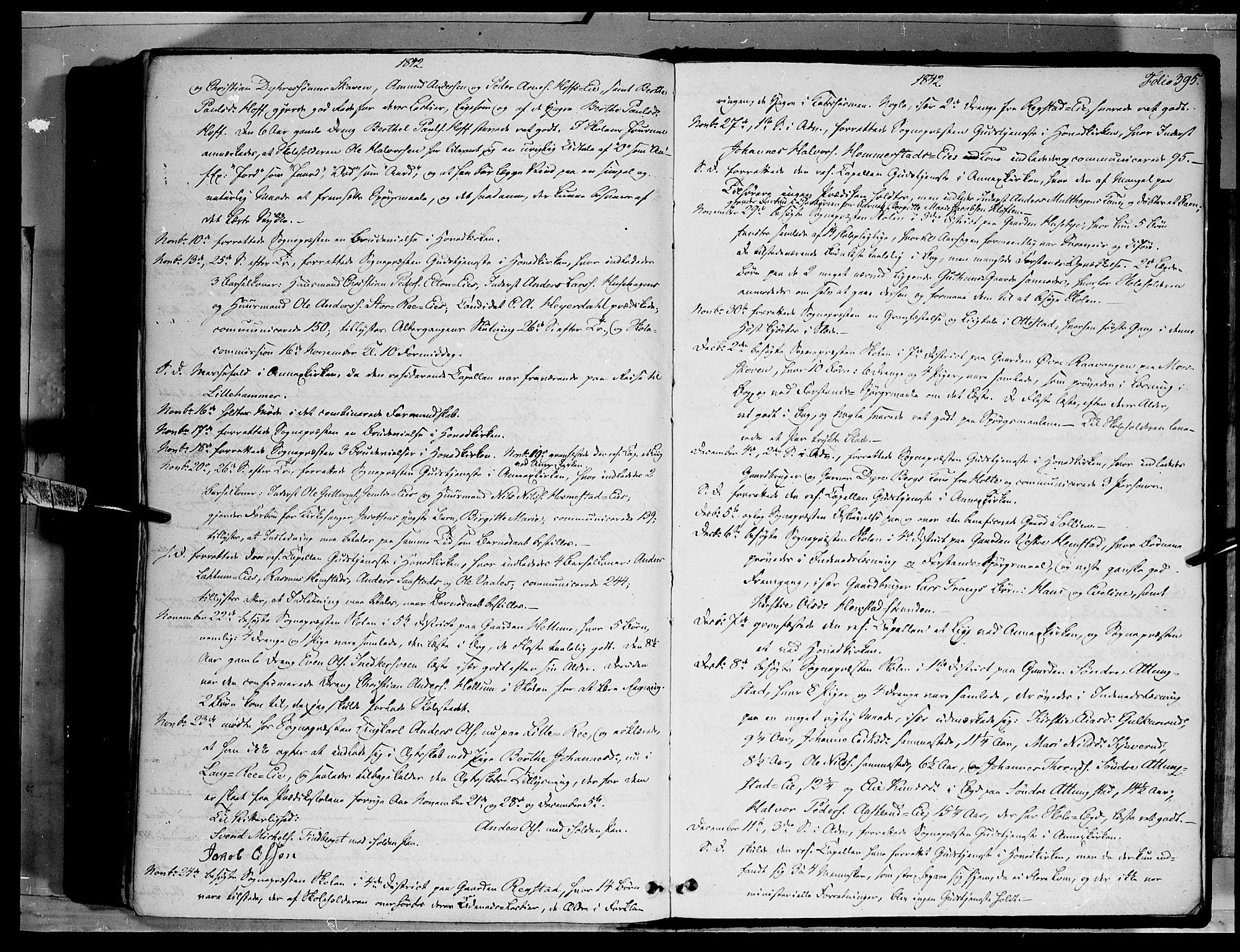 Stange prestekontor, SAH/PREST-002/K/L0010: Parish register (official) no. 10, 1835-1845, p. 395