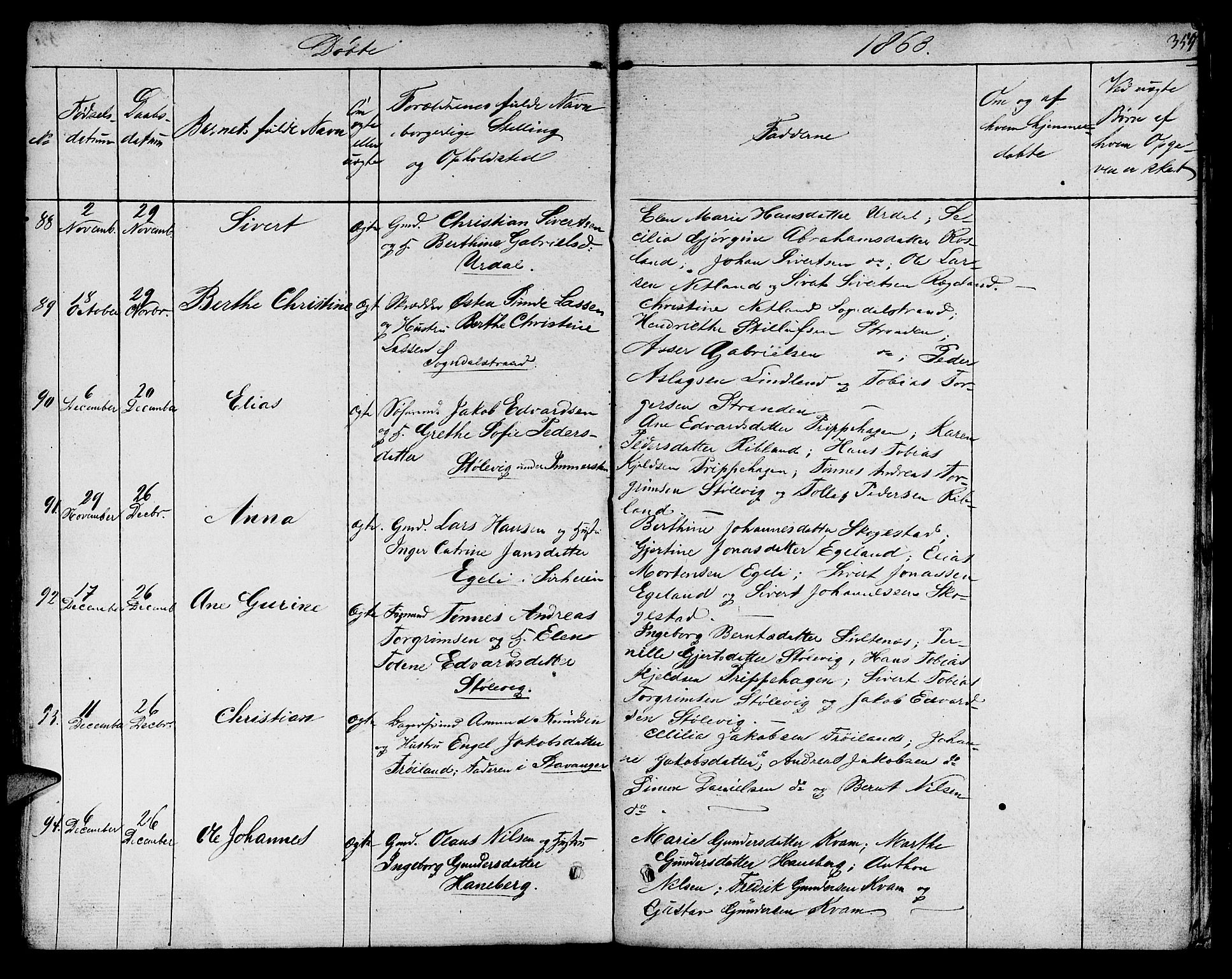 Sokndal sokneprestkontor, AV/SAST-A-101808: Parish register (copy) no. B 2, 1849-1865, p. 357