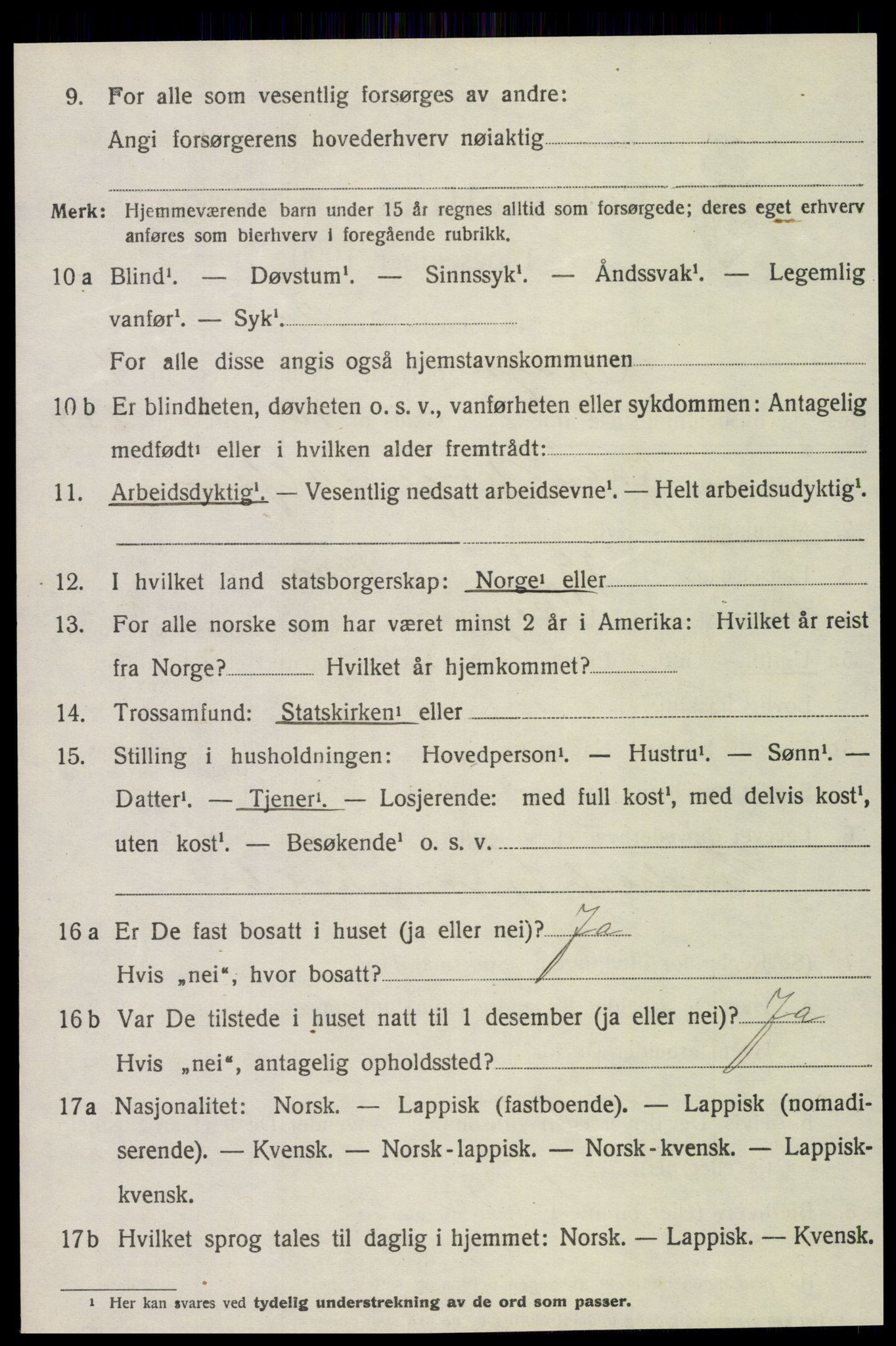 SAT, 1920 census for Skogn, 1920, p. 5844