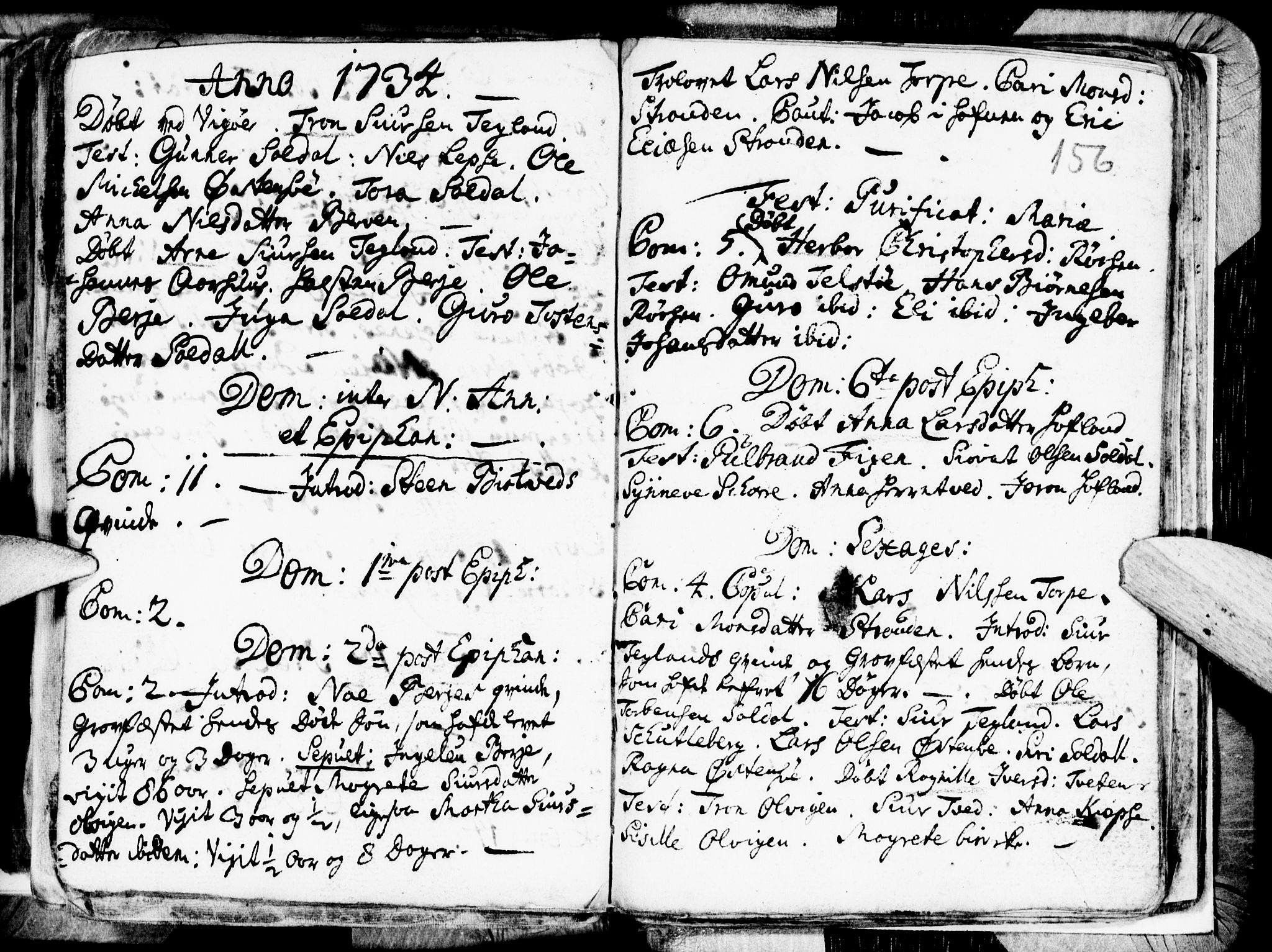 Kvam sokneprestembete, AV/SAB-A-76201/H/Haa: Parish register (official) no. A 1, 1690-1741, p. 156