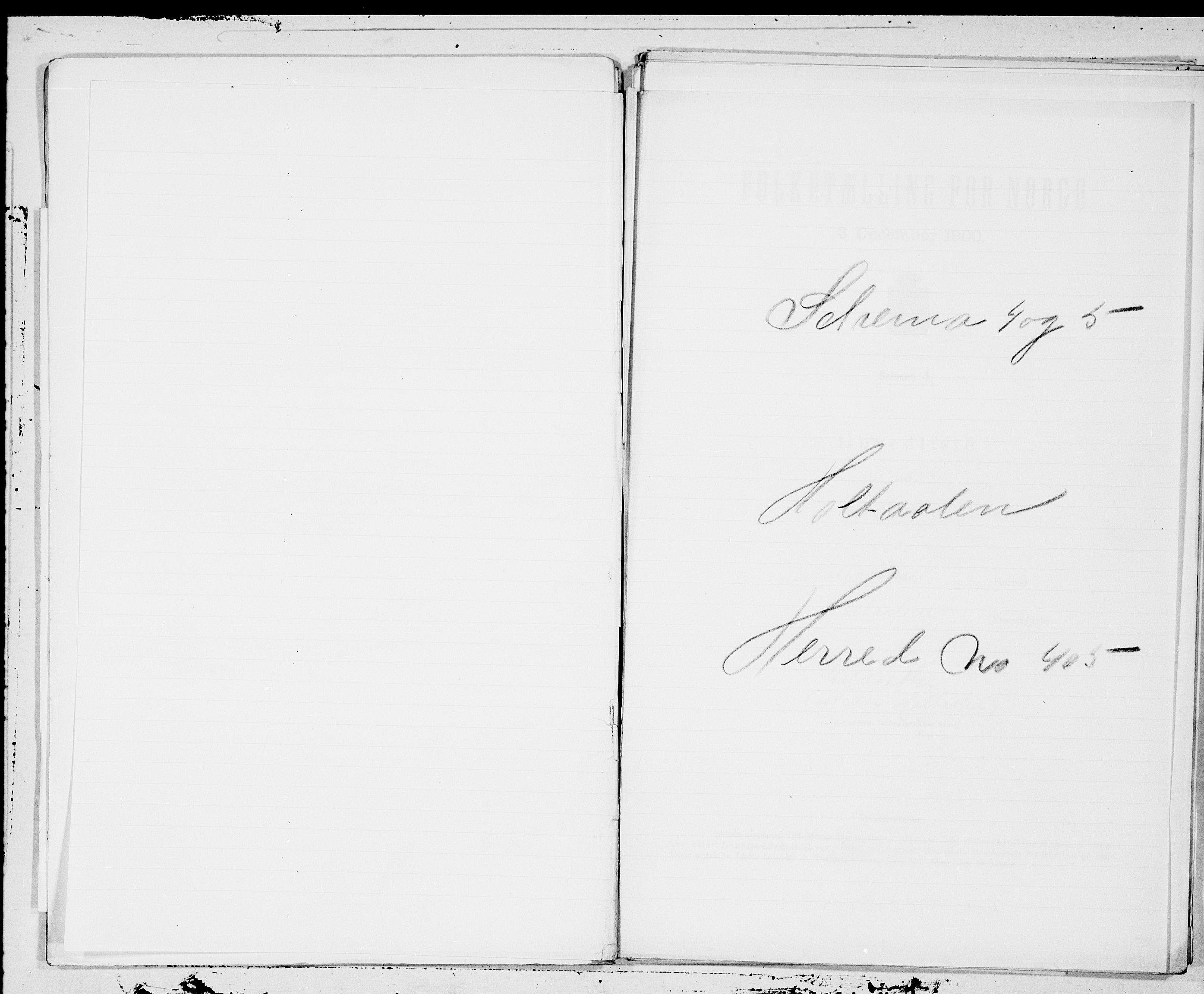SAT, 1900 census for Haltdalen, 1900, p. 1