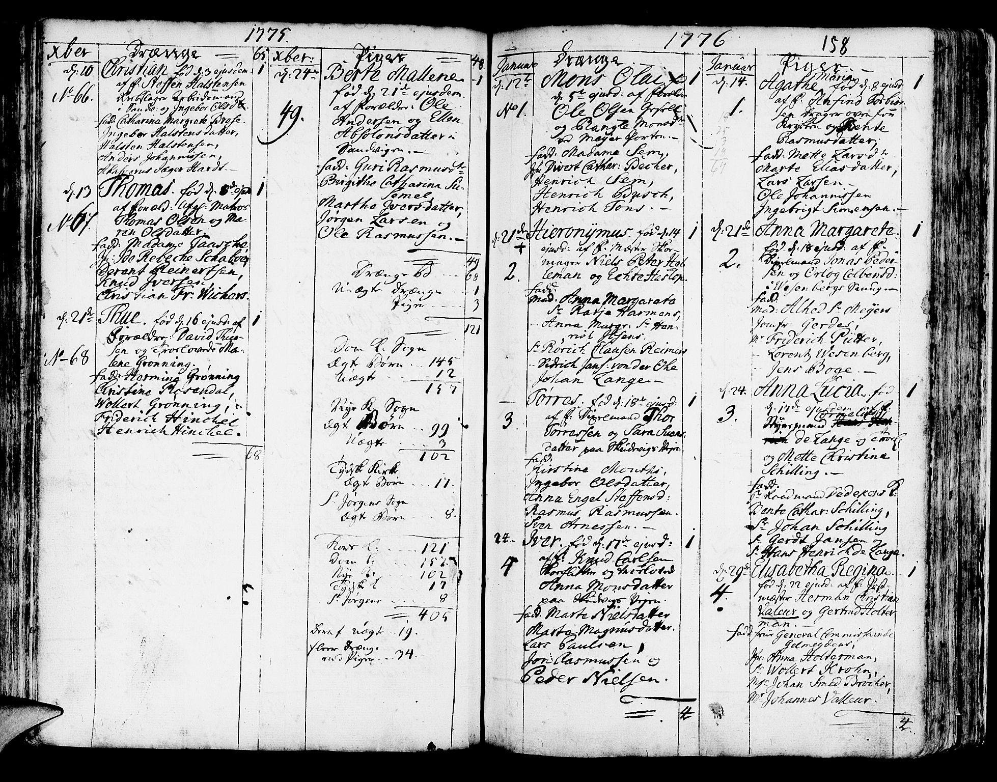 Korskirken sokneprestembete, SAB/A-76101/H/Haa/L0005: Parish register (official) no. A 5, 1751-1789, p. 158