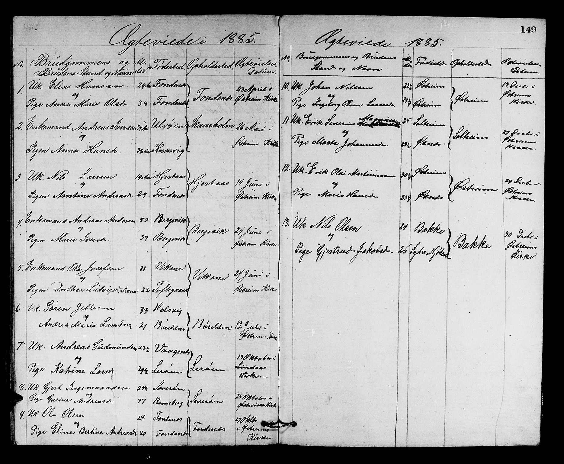 Lindås Sokneprestembete, SAB/A-76701/H/Hab: Parish register (copy) no. C 2, 1868-1885, p. 149
