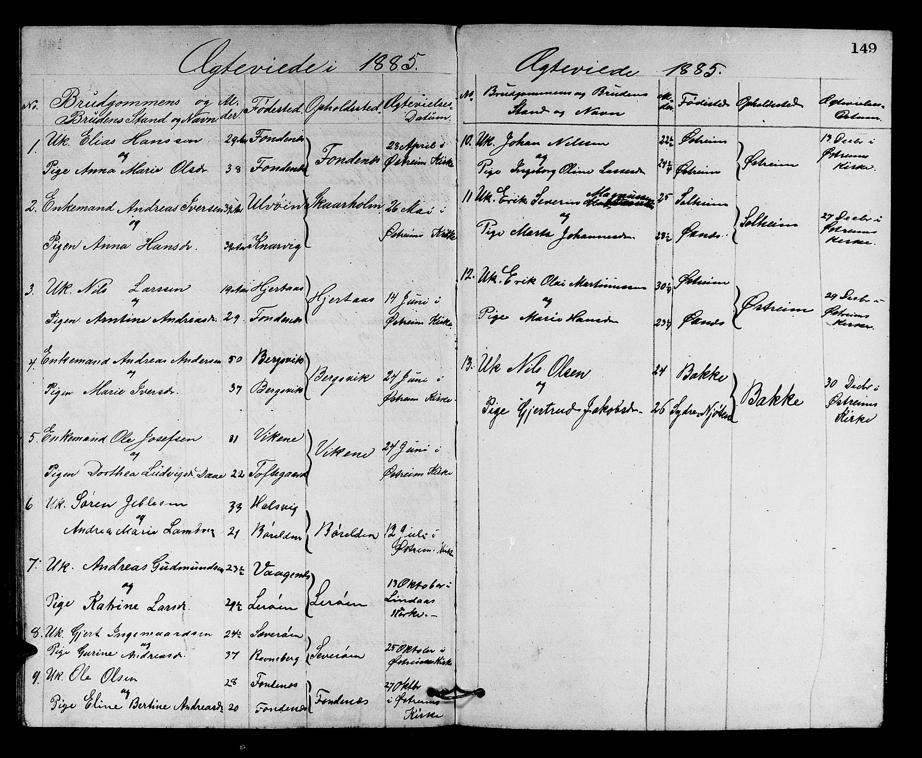 Lindås Sokneprestembete, AV/SAB-A-76701/H/Hab/Habc/L0002: Parish register (copy) no. C 2, 1868-1885, p. 149