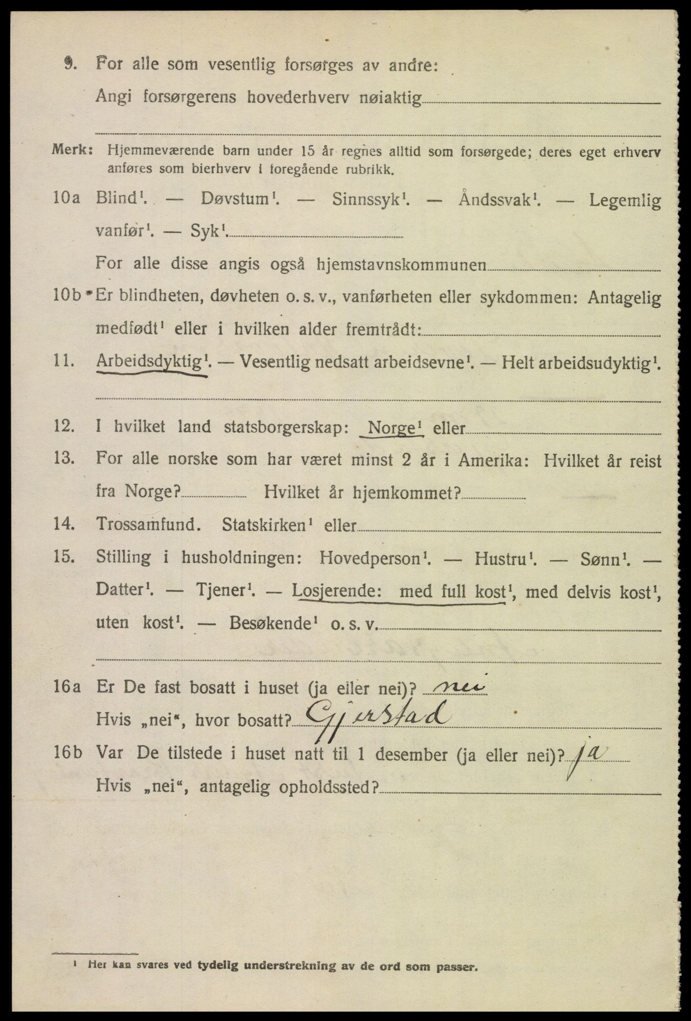 SAK, 1920 census for Åmli, 1920, p. 2726