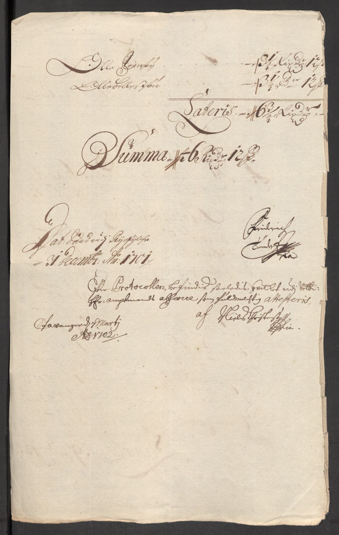 Rentekammeret inntil 1814, Reviderte regnskaper, Fogderegnskap, RA/EA-4092/R47/L2859: Fogderegnskap Ryfylke, 1701-1702, p. 35