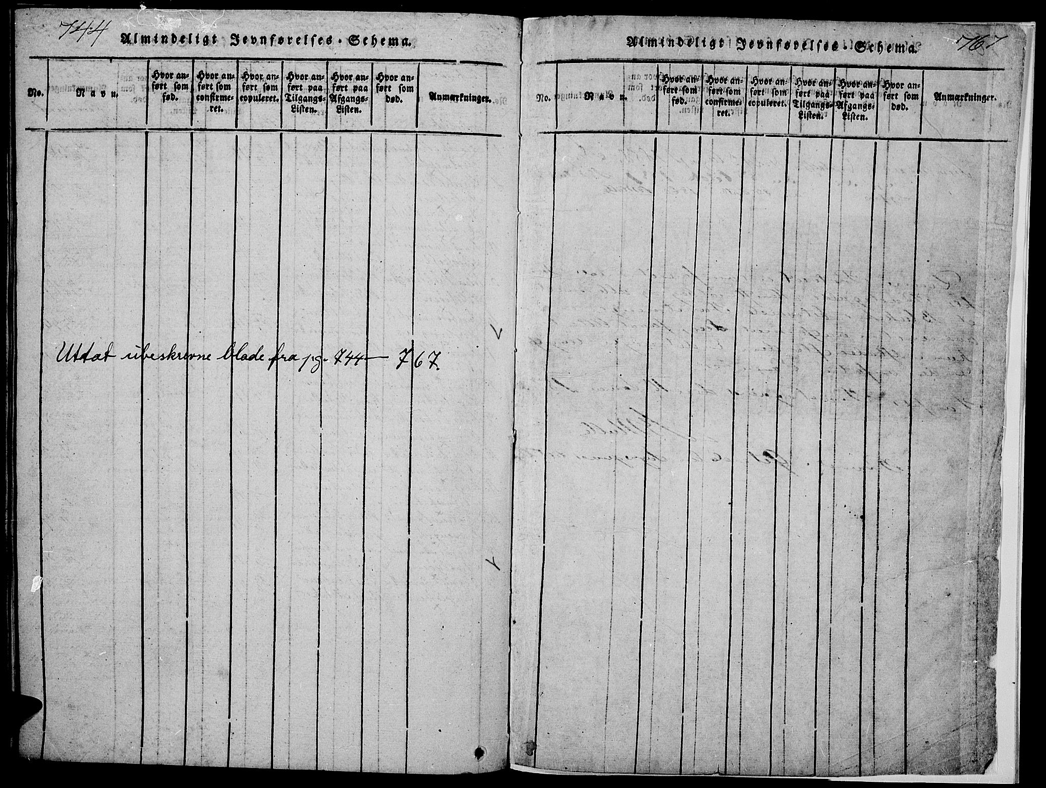 Tynset prestekontor, SAH/PREST-058/H/Ha/Hab/L0002: Parish register (copy) no. 2, 1814-1862, p. 744-745