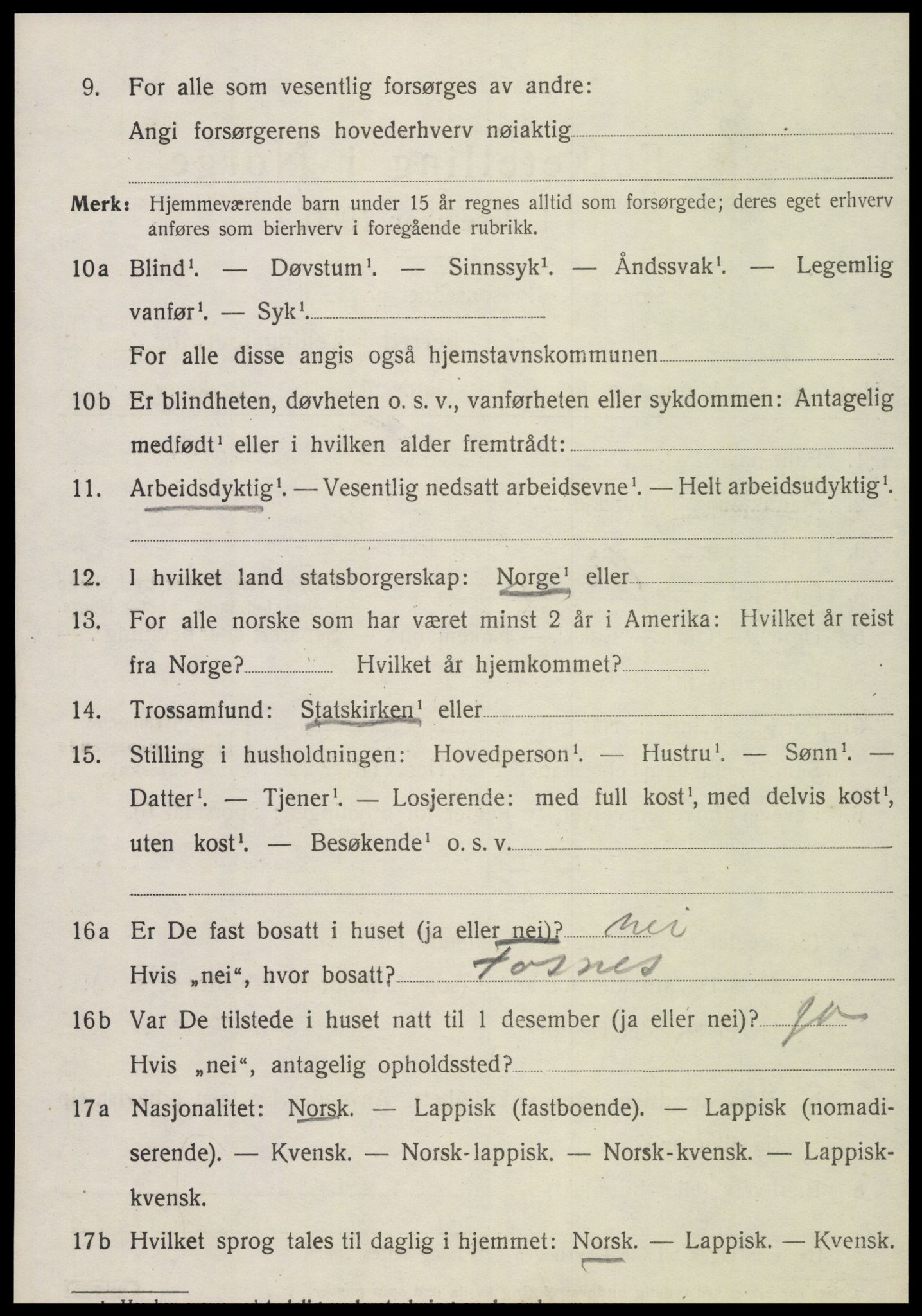 SAT, 1920 census for Klinga, 1920, p. 2092