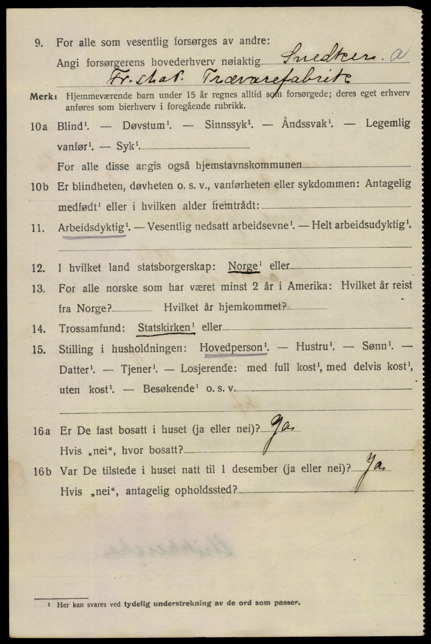 SAO, 1920 census for Fredrikstad, 1920, p. 31052