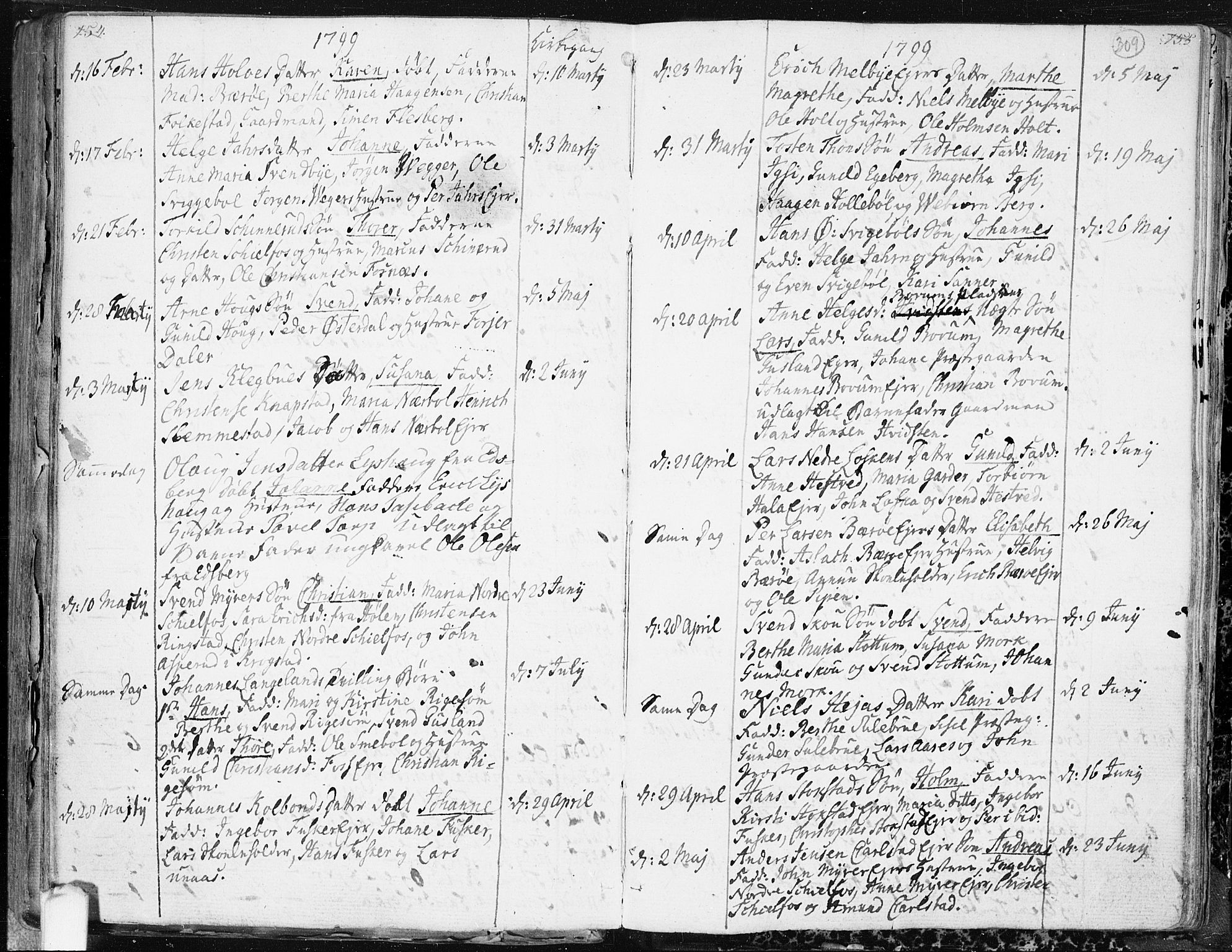 Hobøl prestekontor Kirkebøker, AV/SAO-A-2002/F/Fa/L0001: Parish register (official) no. I 1, 1733-1814, p. 309