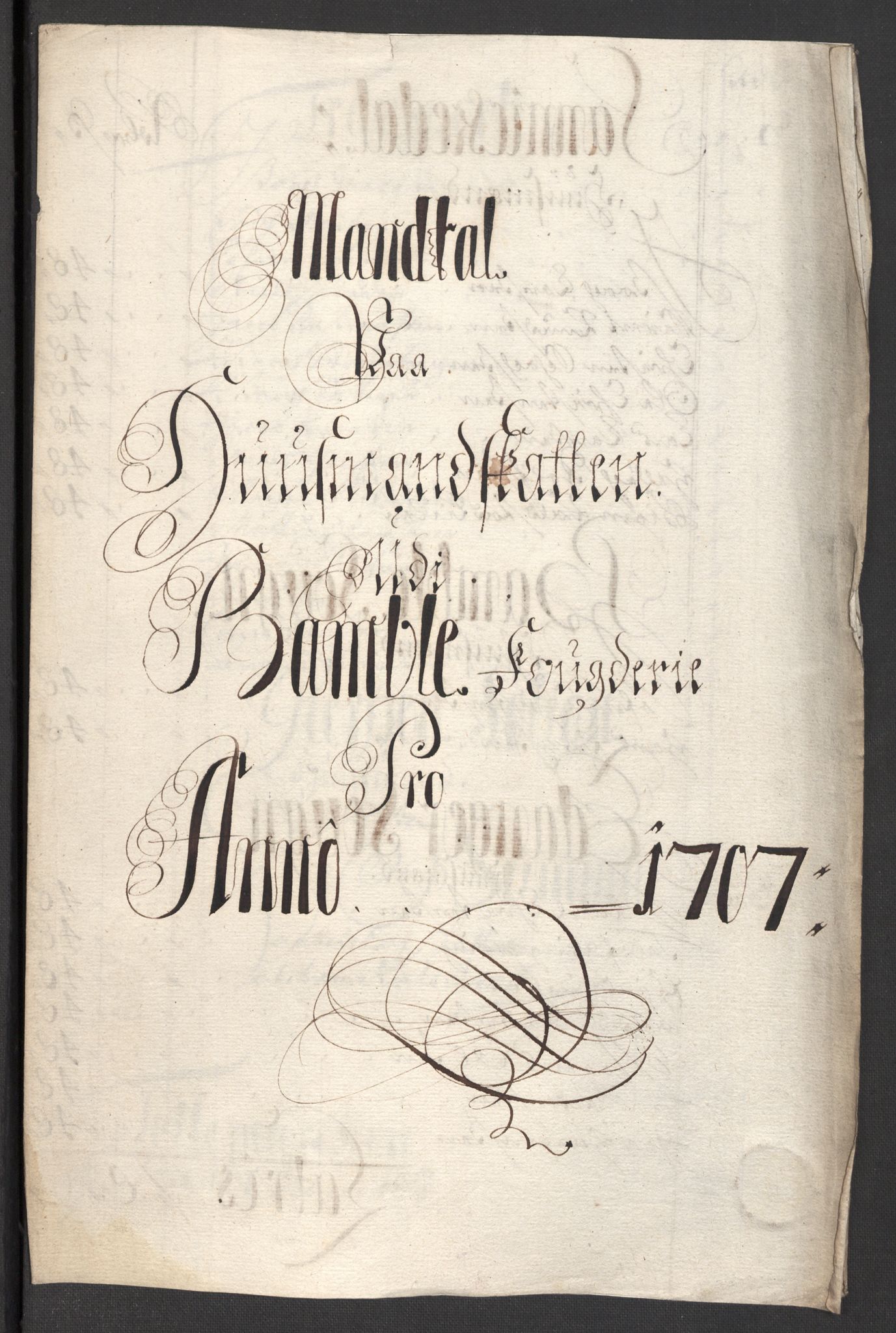Rentekammeret inntil 1814, Reviderte regnskaper, Fogderegnskap, RA/EA-4092/R36/L2117: Fogderegnskap Øvre og Nedre Telemark og Bamble, 1707, p. 434