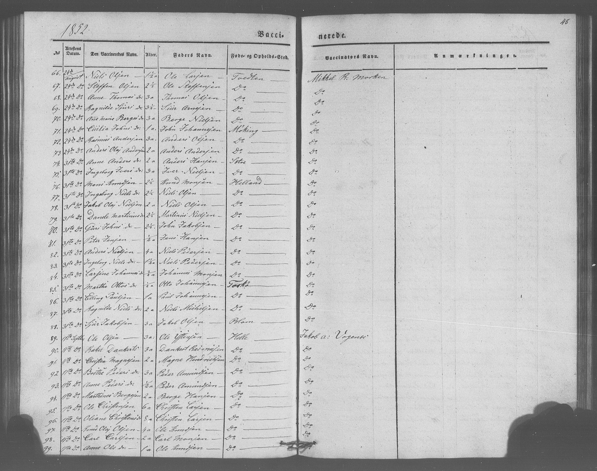 Manger sokneprestembete, SAB/A-76801/H/Haa: Parish register (official) no. A 10, 1844-1859, p. 48