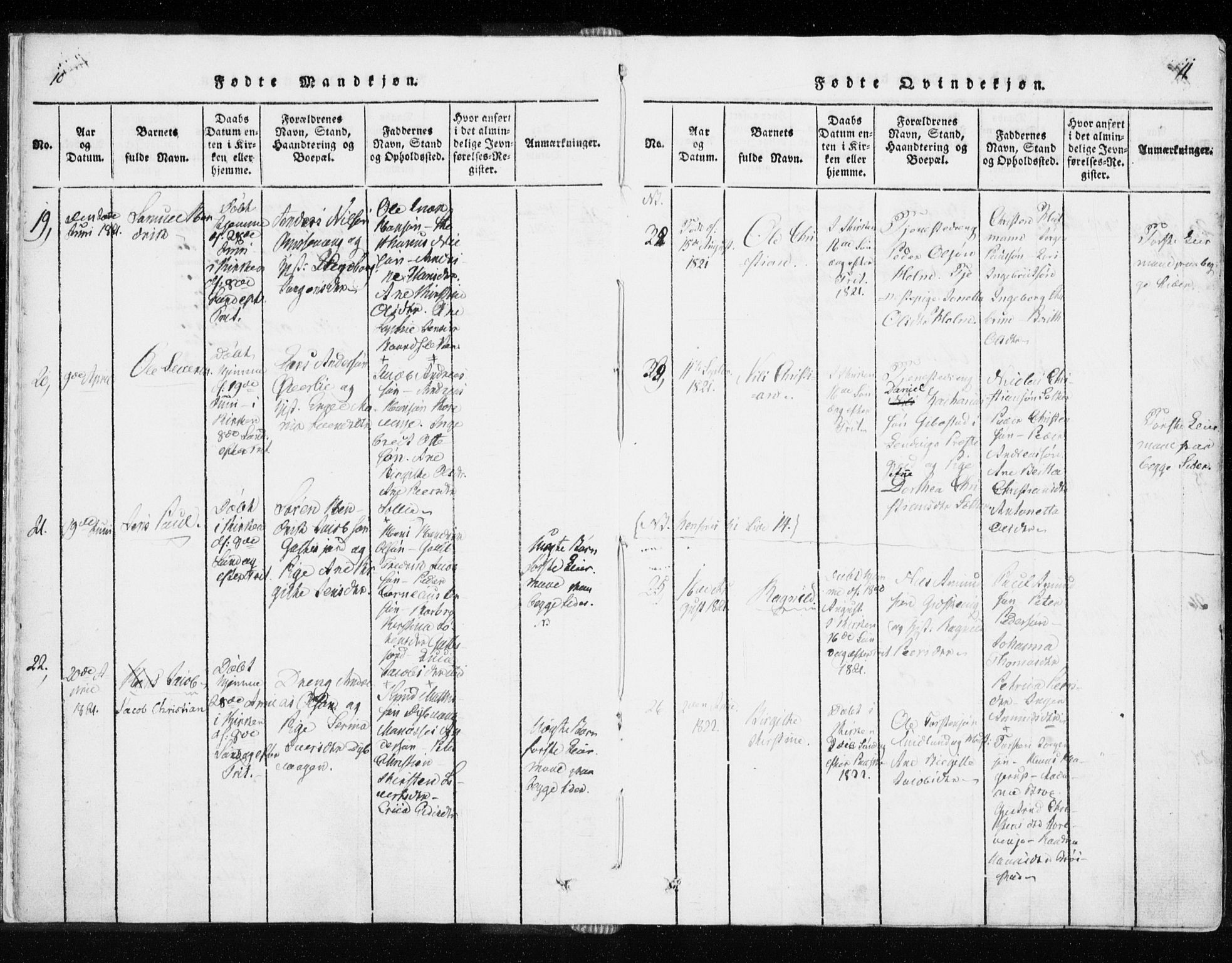 Tranøy sokneprestkontor, SATØ/S-1313/I/Ia/Iaa/L0004kirke: Parish register (official) no. 4, 1820-1829, p. 10-11