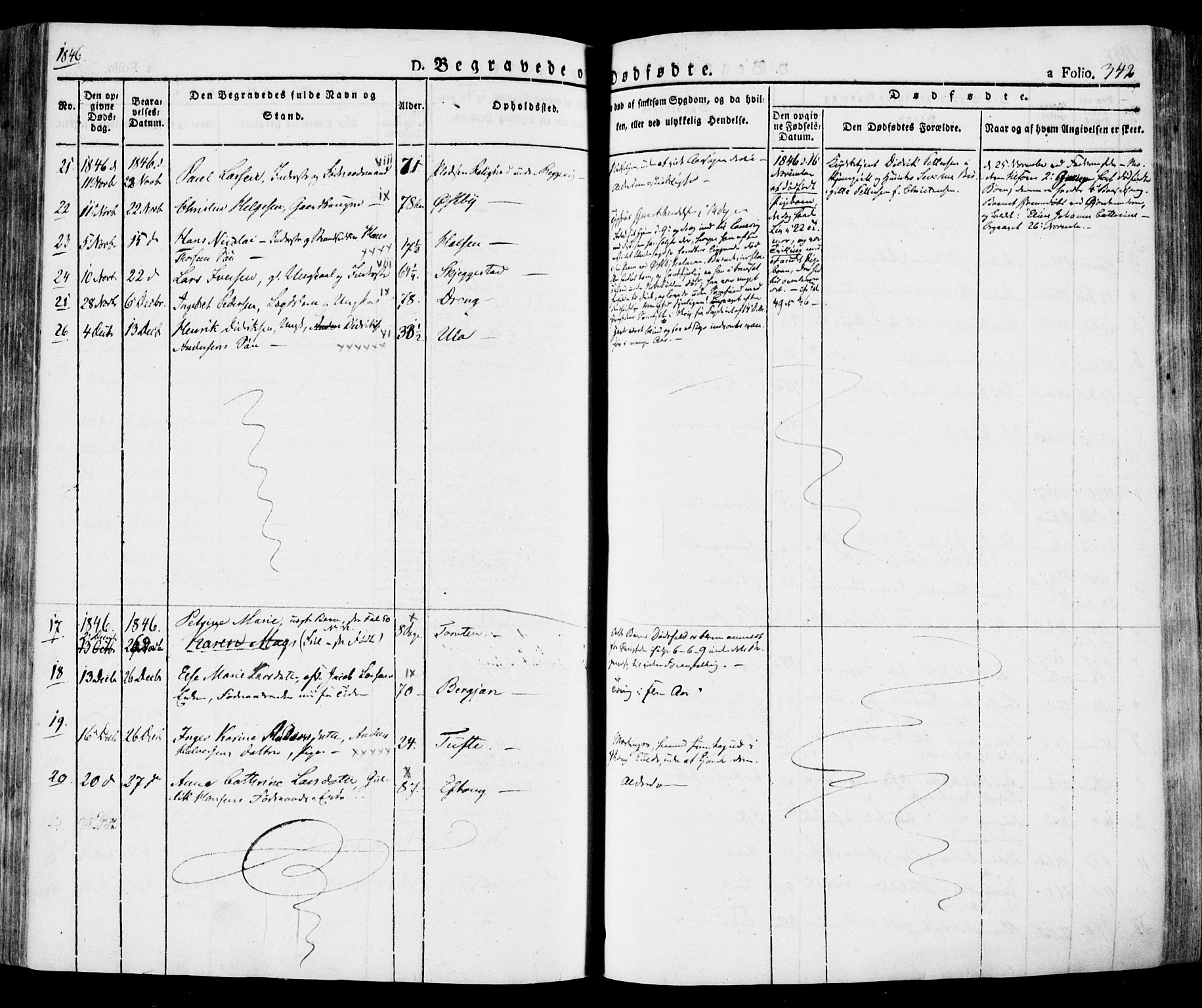 Tjølling kirkebøker, AV/SAKO-A-60/F/Fa/L0006: Parish register (official) no. 6, 1835-1859, p. 342