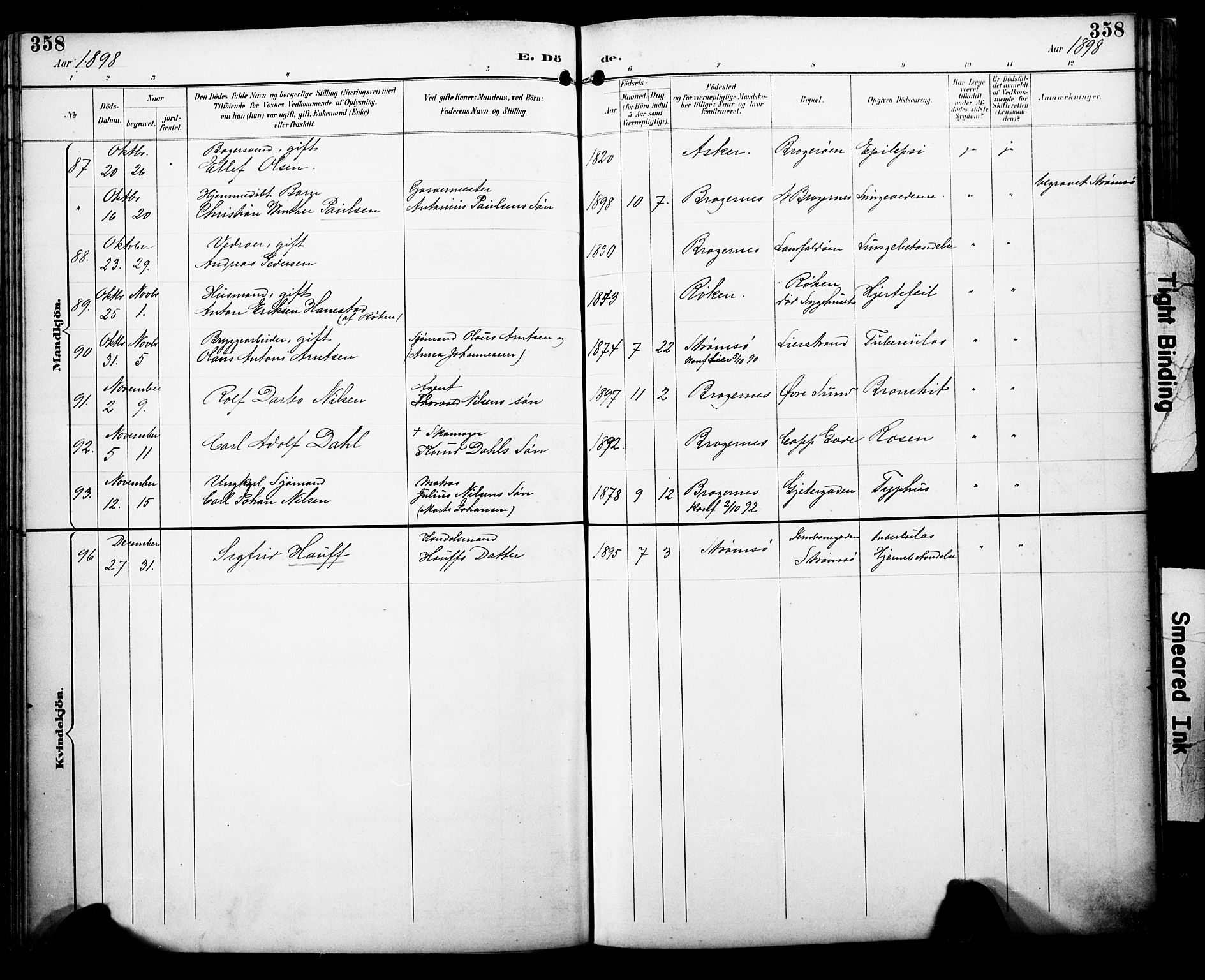 Bragernes kirkebøker, SAKO/A-6/F/Fb/L0008: Parish register (official) no. II 8, 1894-1902, p. 358