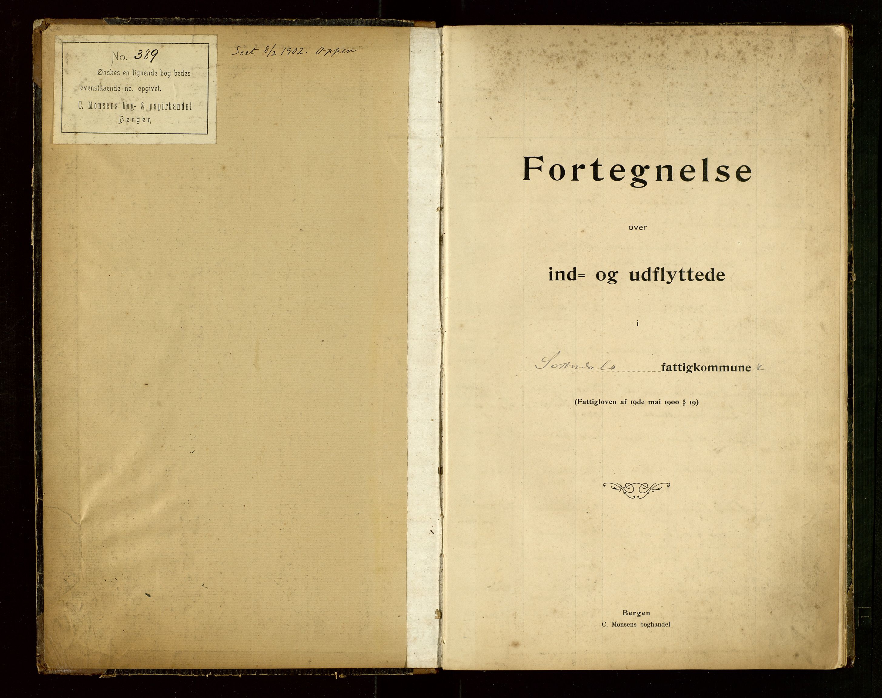 Sokndal lensmannskontor, SAST/A-100417/Gw/L0001: "Fortegnelse over Ind- og Udflyttede", 1901-1925, p. 2
