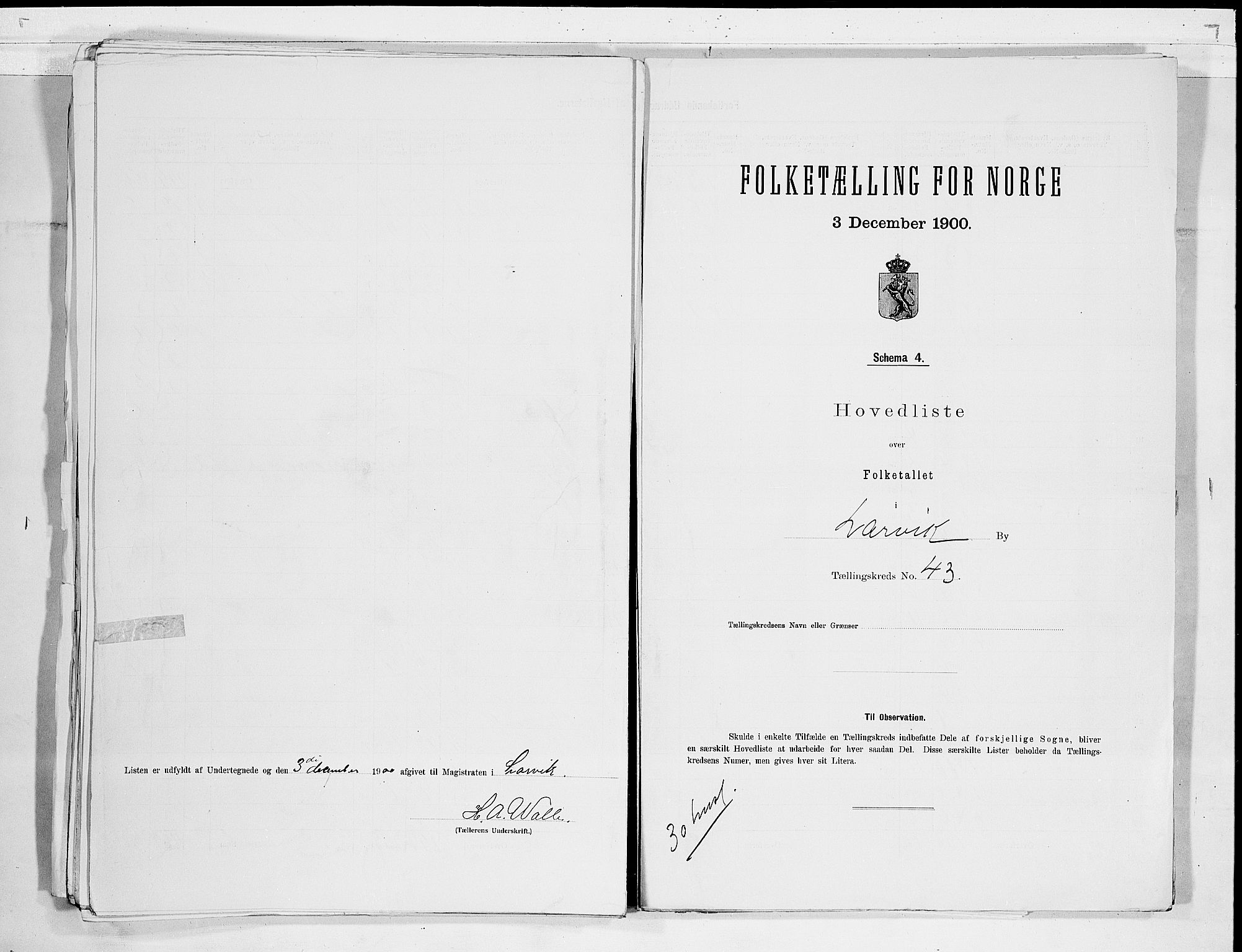 RA, 1900 census for Larvik, 1900, p. 88