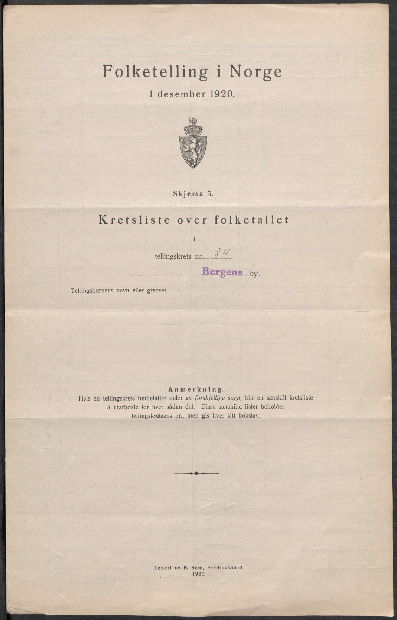 SAB, 1920 census for Bergen, 1920, p. 267