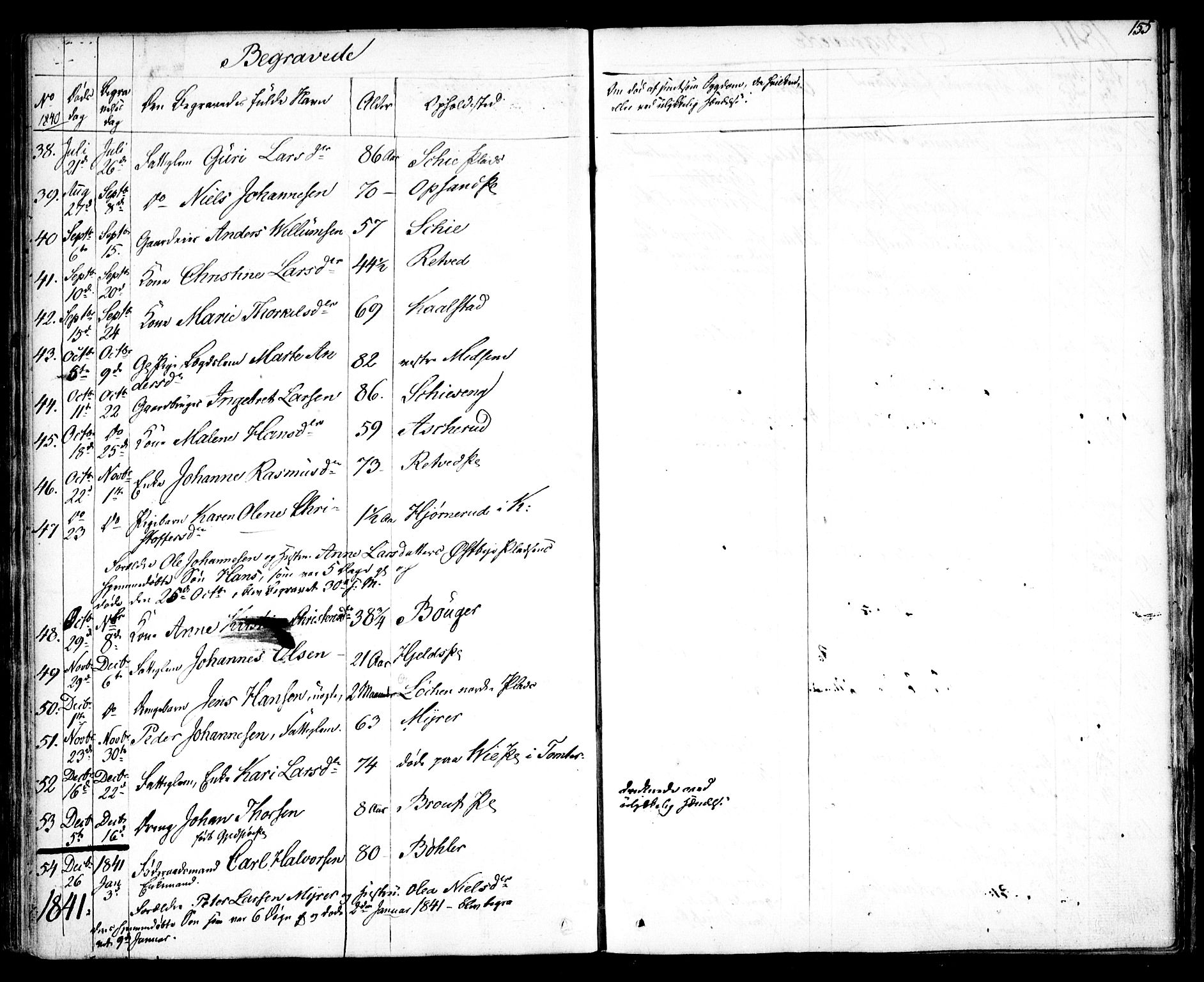 Kråkstad prestekontor Kirkebøker, SAO/A-10125a/F/Fa/L0005: Parish register (official) no. I 5, 1837-1847, p. 155