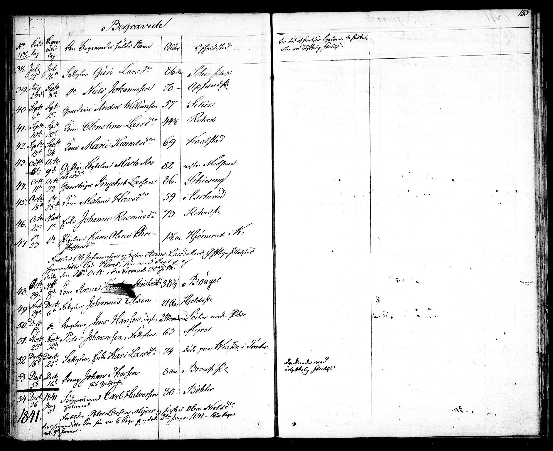 Kråkstad prestekontor Kirkebøker, AV/SAO-A-10125a/F/Fa/L0005: Parish register (official) no. I 5, 1837-1847, p. 155