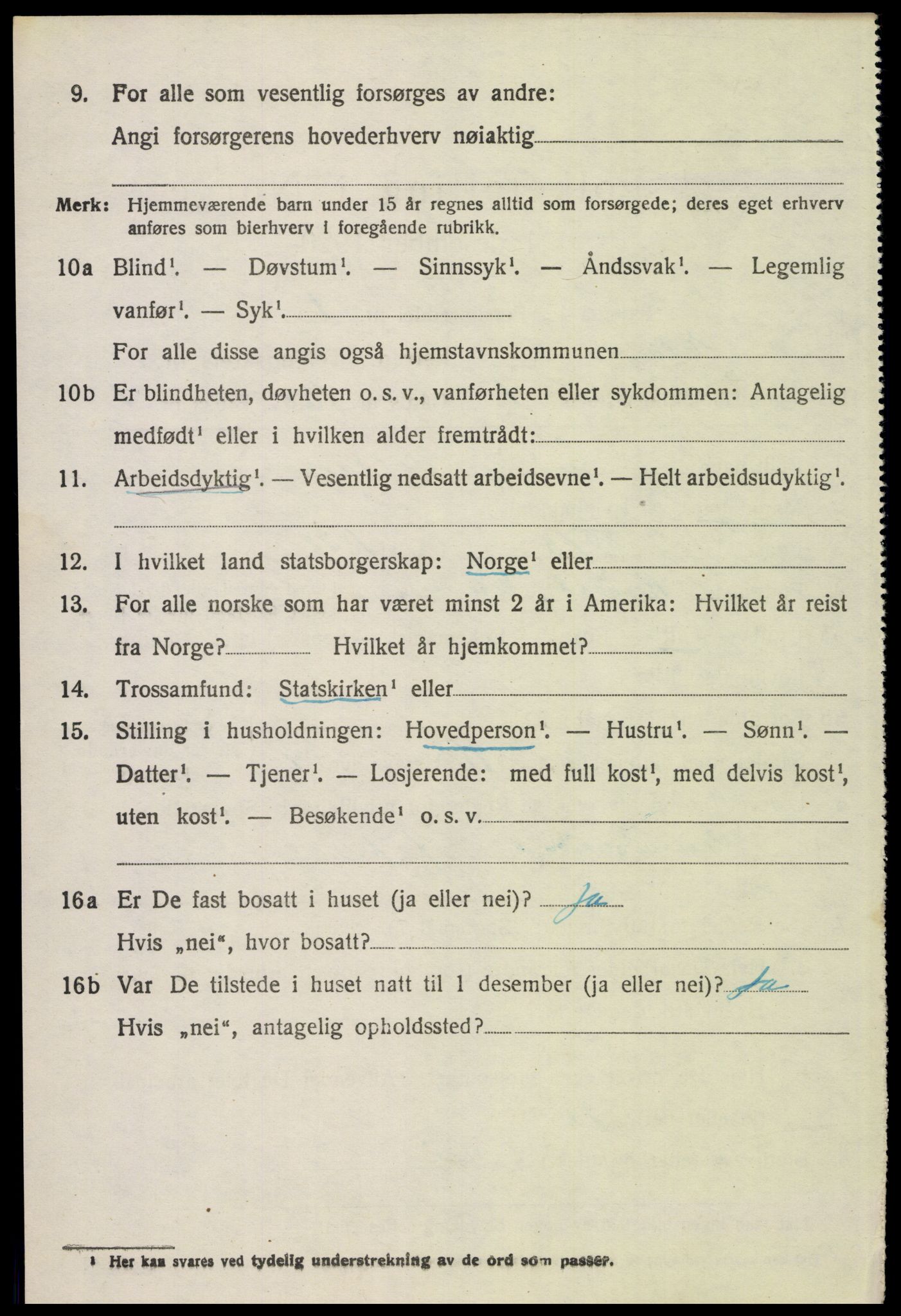 SAH, 1920 census for Elverum, 1920, p. 24643