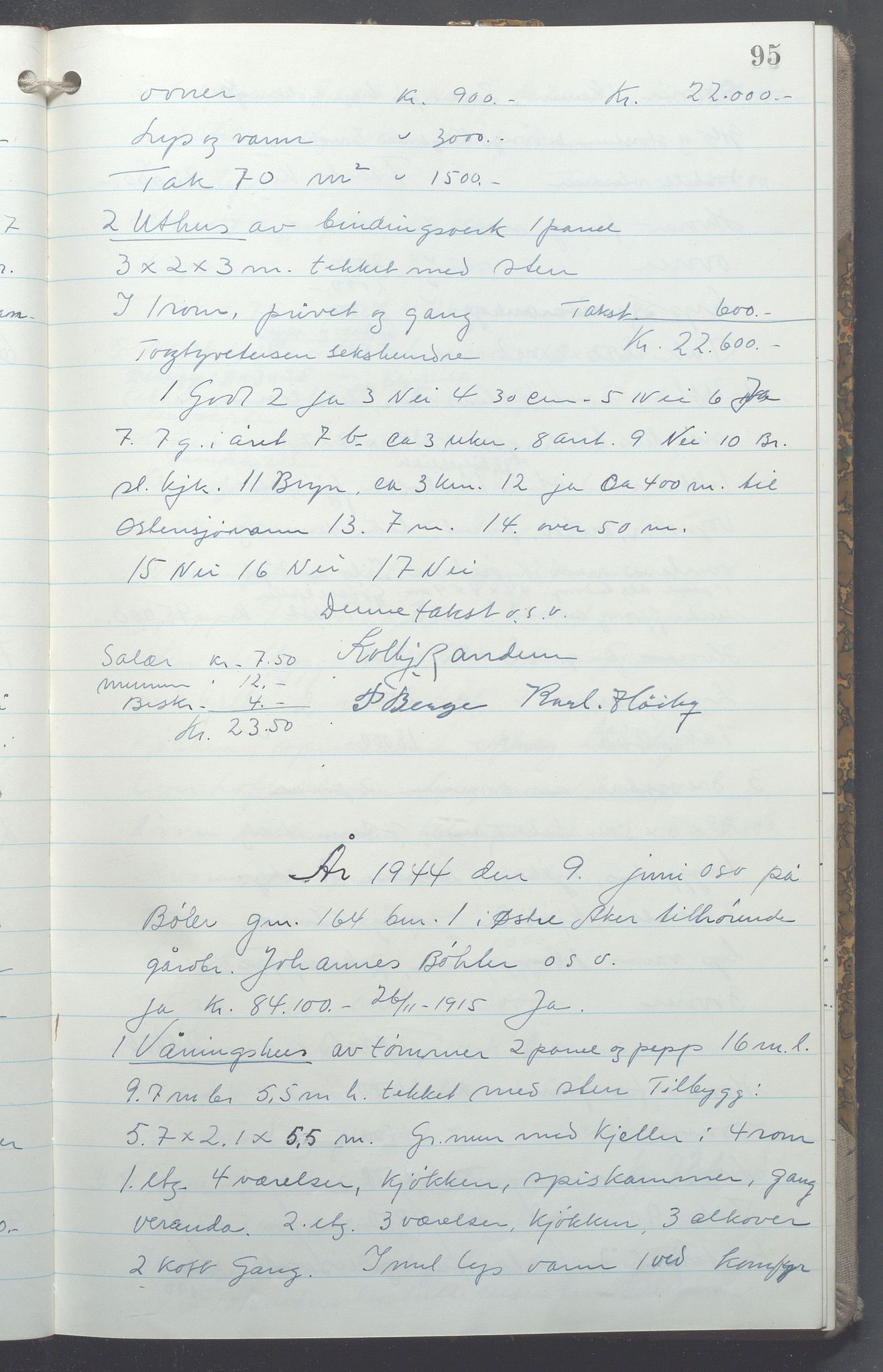Lensmennene i Aker, OBA/A-10133/F/Fc/L0036: Branntakstprotokoll, 1944-1946, p. 95
