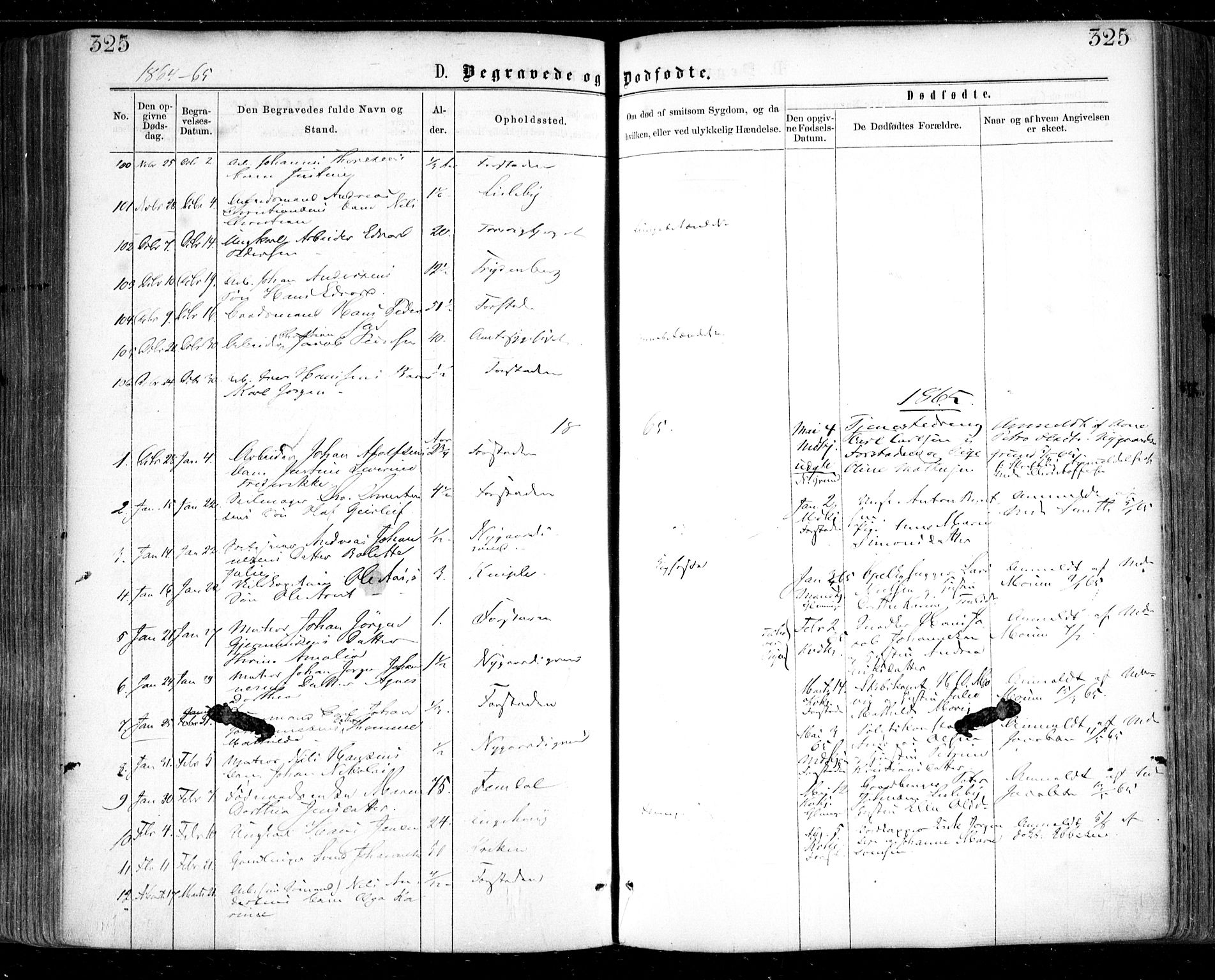 Glemmen prestekontor Kirkebøker, SAO/A-10908/F/Fa/L0008: Parish register (official) no. 8, 1862-1871, p. 325
