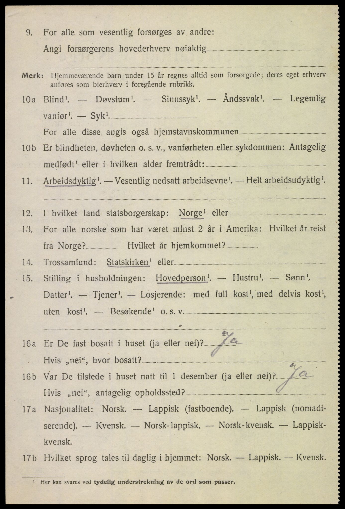 SAT, 1920 census for Gimsøy, 1920, p. 3554