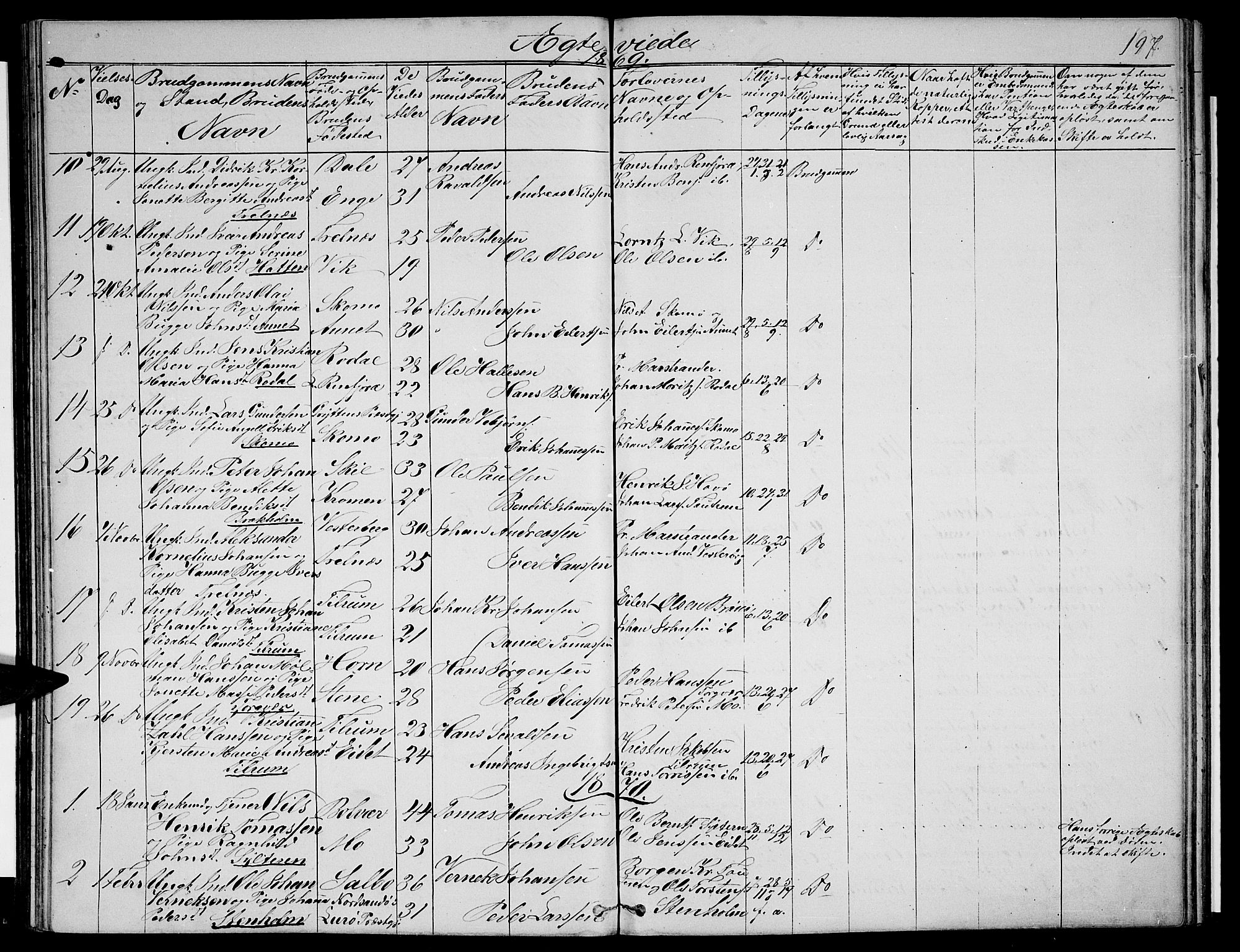 Ministerialprotokoller, klokkerbøker og fødselsregistre - Nordland, SAT/A-1459/813/L0212: Parish register (copy) no. 813C04, 1864-1886, p. 197