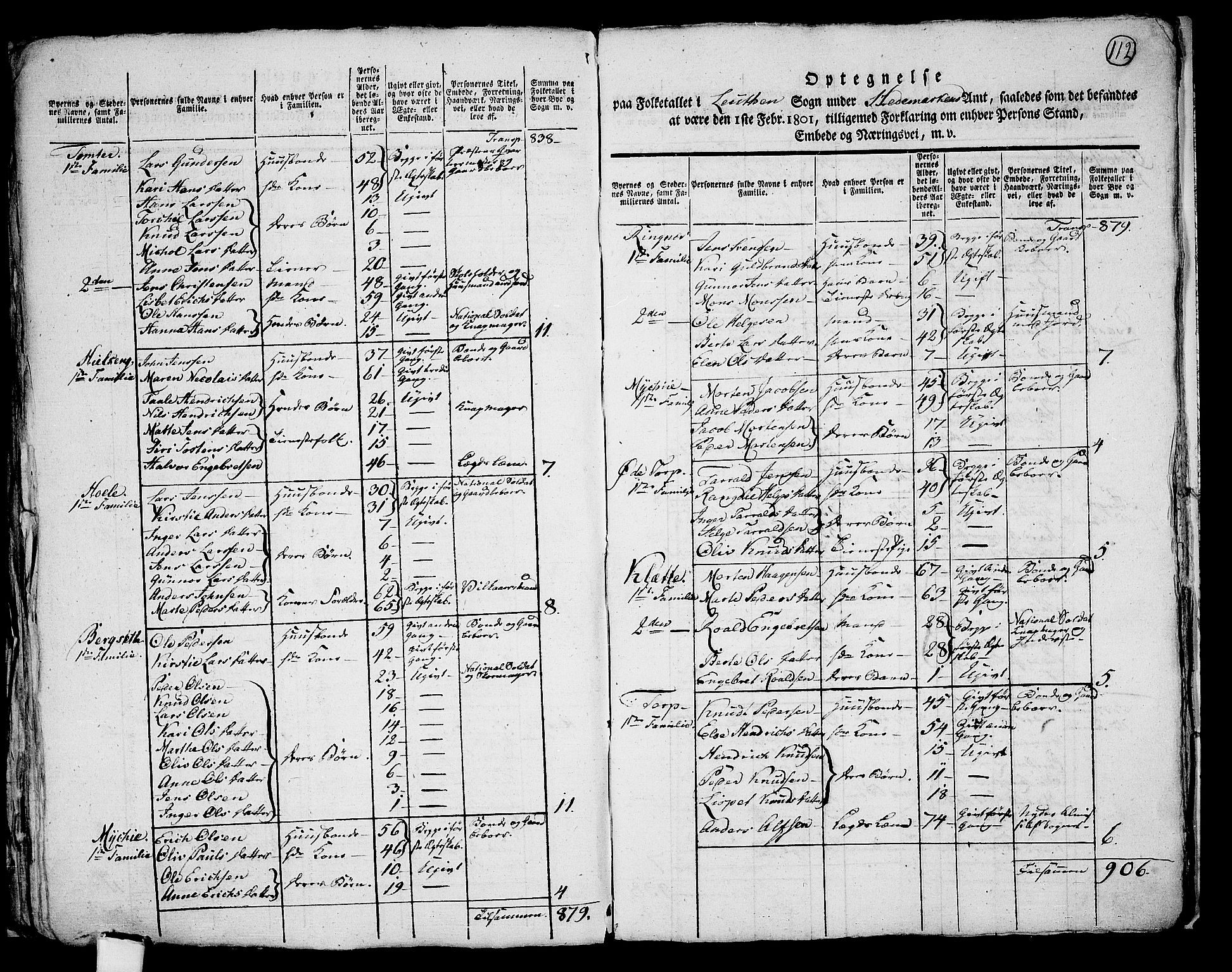 RA, 1801 census for 0415P Løten, 1801, p. 111b-112a