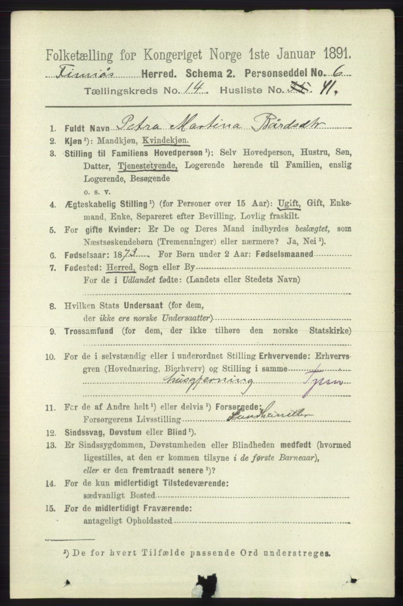 RA, 1891 census for 1218 Finnås, 1891, p. 5933