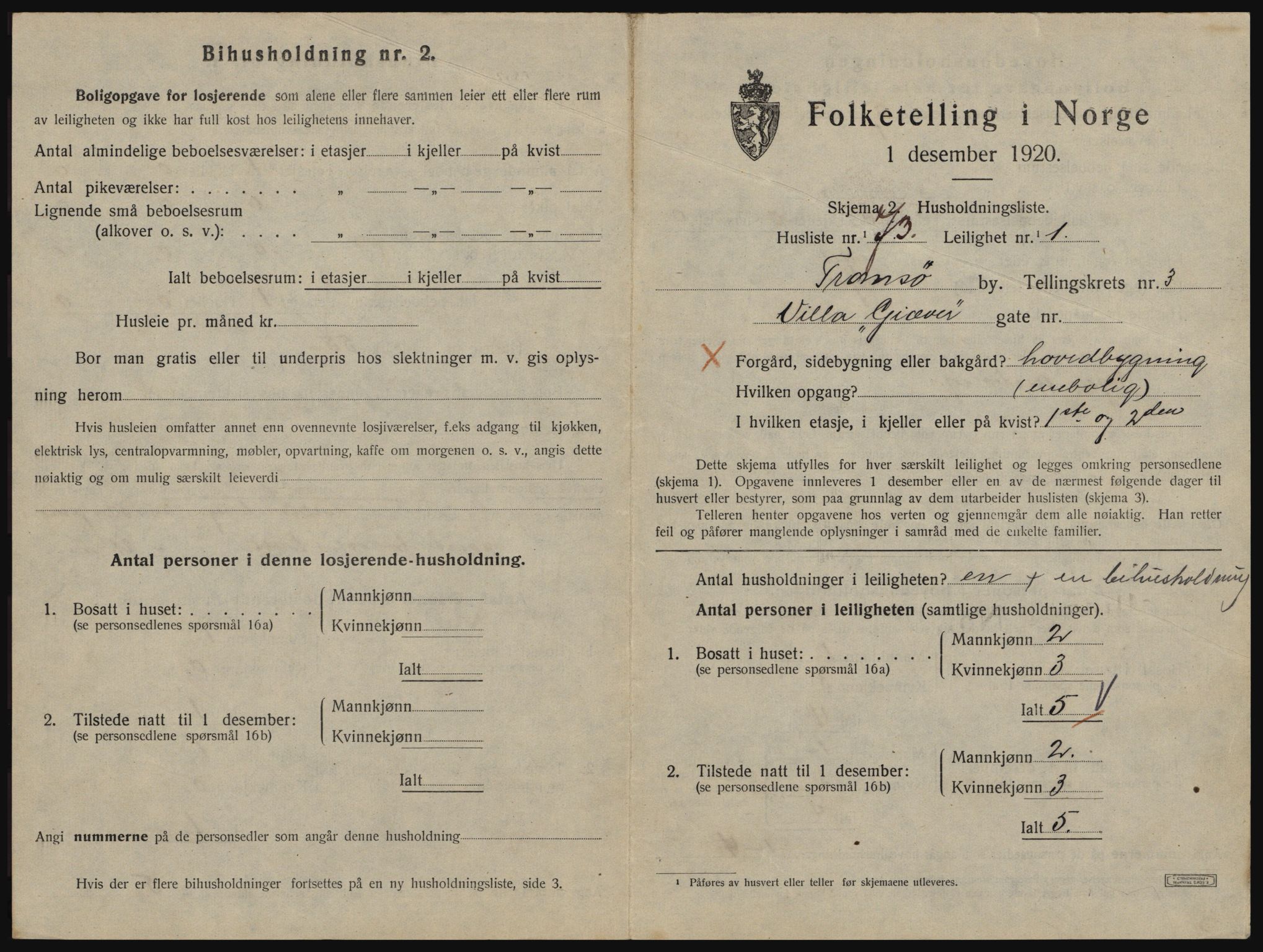 SATØ, 1920 census for Tromsø, 1920, p. 3331