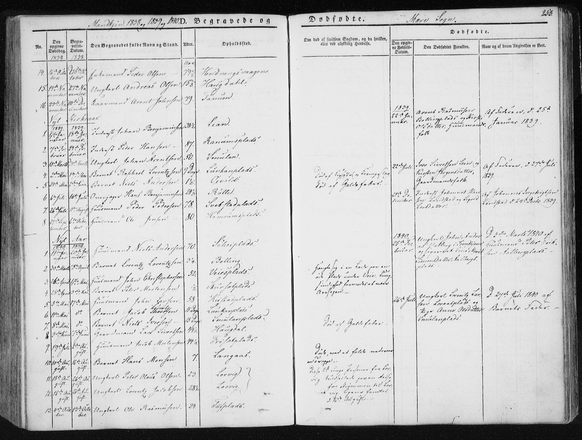 Ministerialprotokoller, klokkerbøker og fødselsregistre - Nord-Trøndelag, AV/SAT-A-1458/735/L0339: Parish register (official) no. 735A06 /1, 1836-1848, p. 253