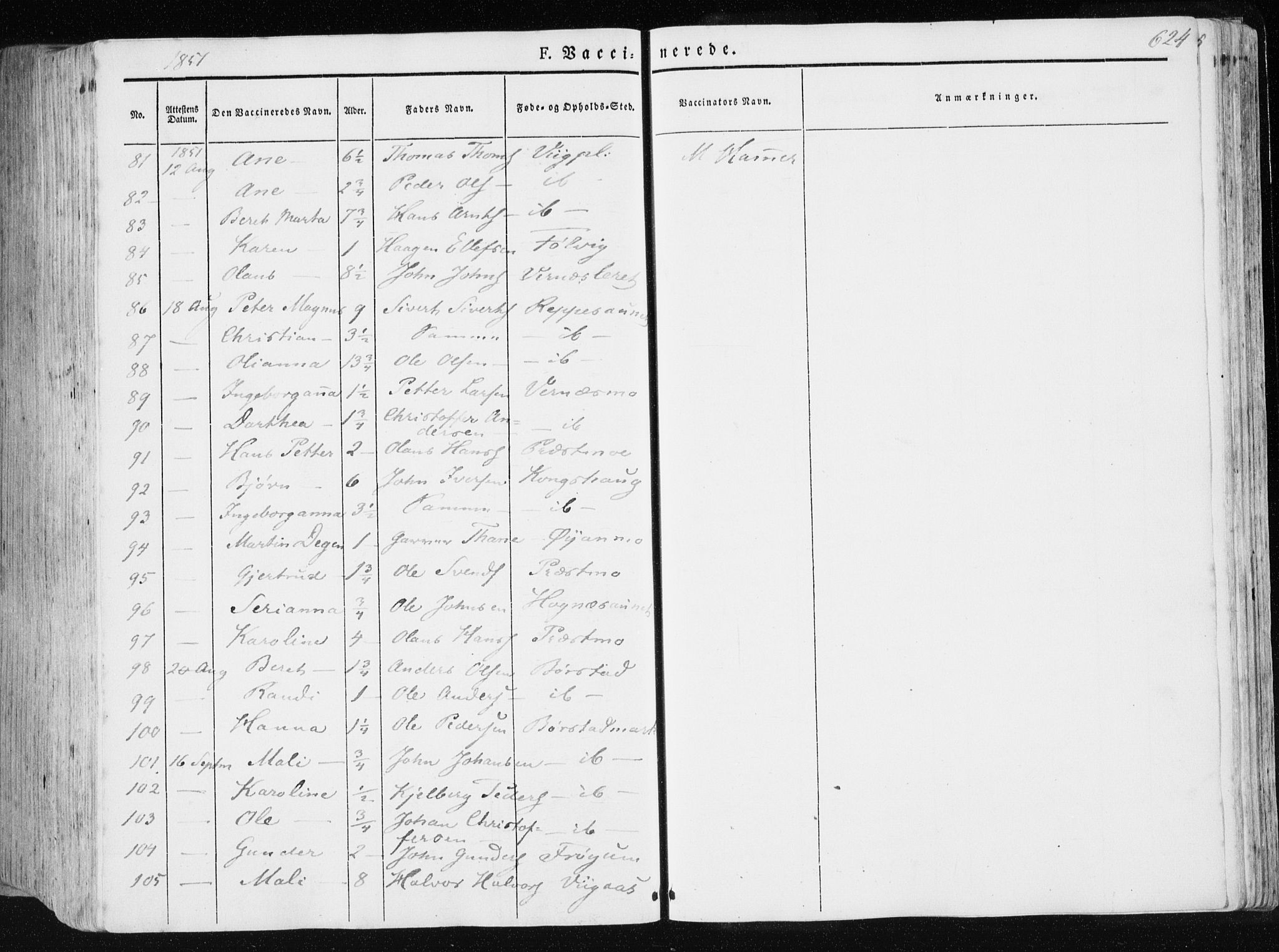 Ministerialprotokoller, klokkerbøker og fødselsregistre - Nord-Trøndelag, AV/SAT-A-1458/709/L0074: Parish register (official) no. 709A14, 1845-1858, p. 624