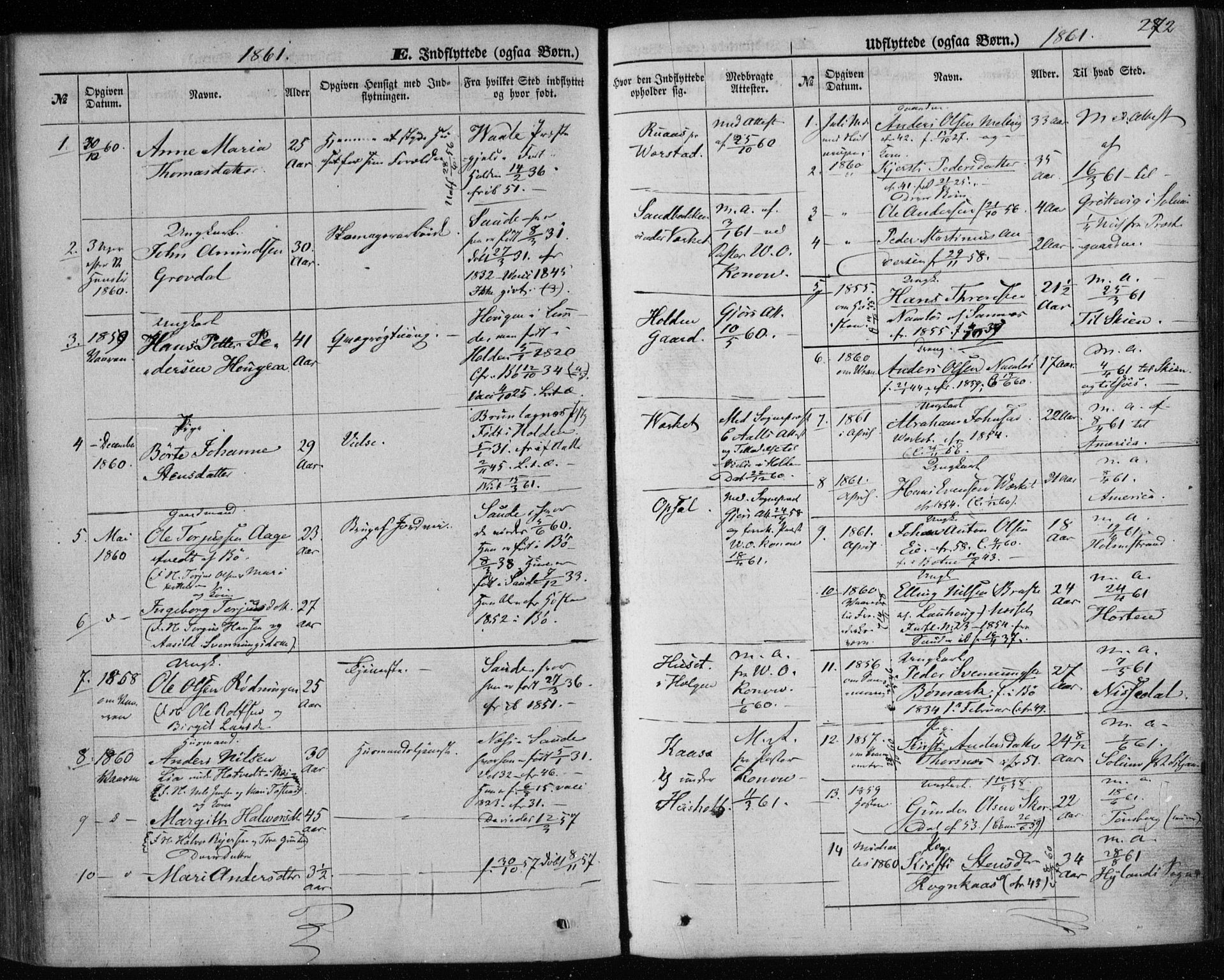 Holla kirkebøker, AV/SAKO-A-272/F/Fa/L0006: Parish register (official) no. 6, 1861-1869, p. 272