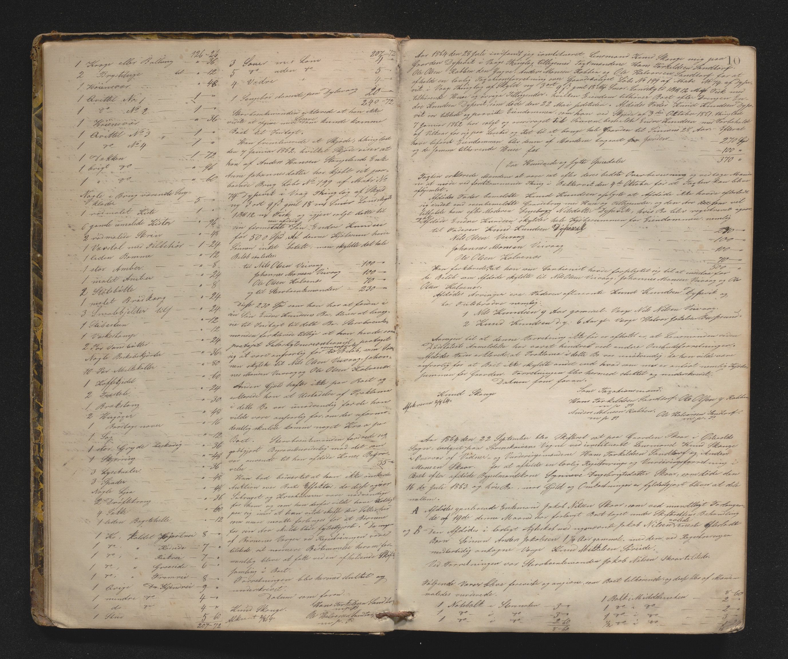 Lensmannen i Sund og Austevoll, AV/SAB-A-35201/0006/L0010: Registreringsprotokoll, 1863-1877, p. 9b-10a