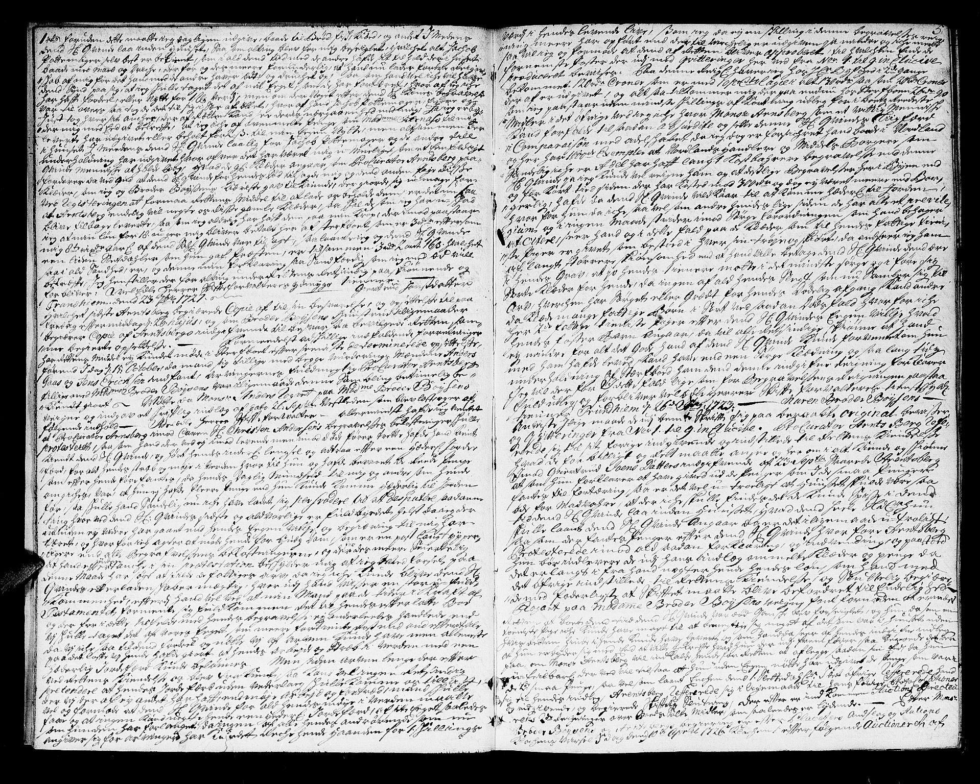 Trondheim byfogd, AV/SAT-A-0003/1/3/3A/L0010: Skifteprotokoll - gml.nr.10. (m/ register) U, 1725-1733, p. 4b-5a