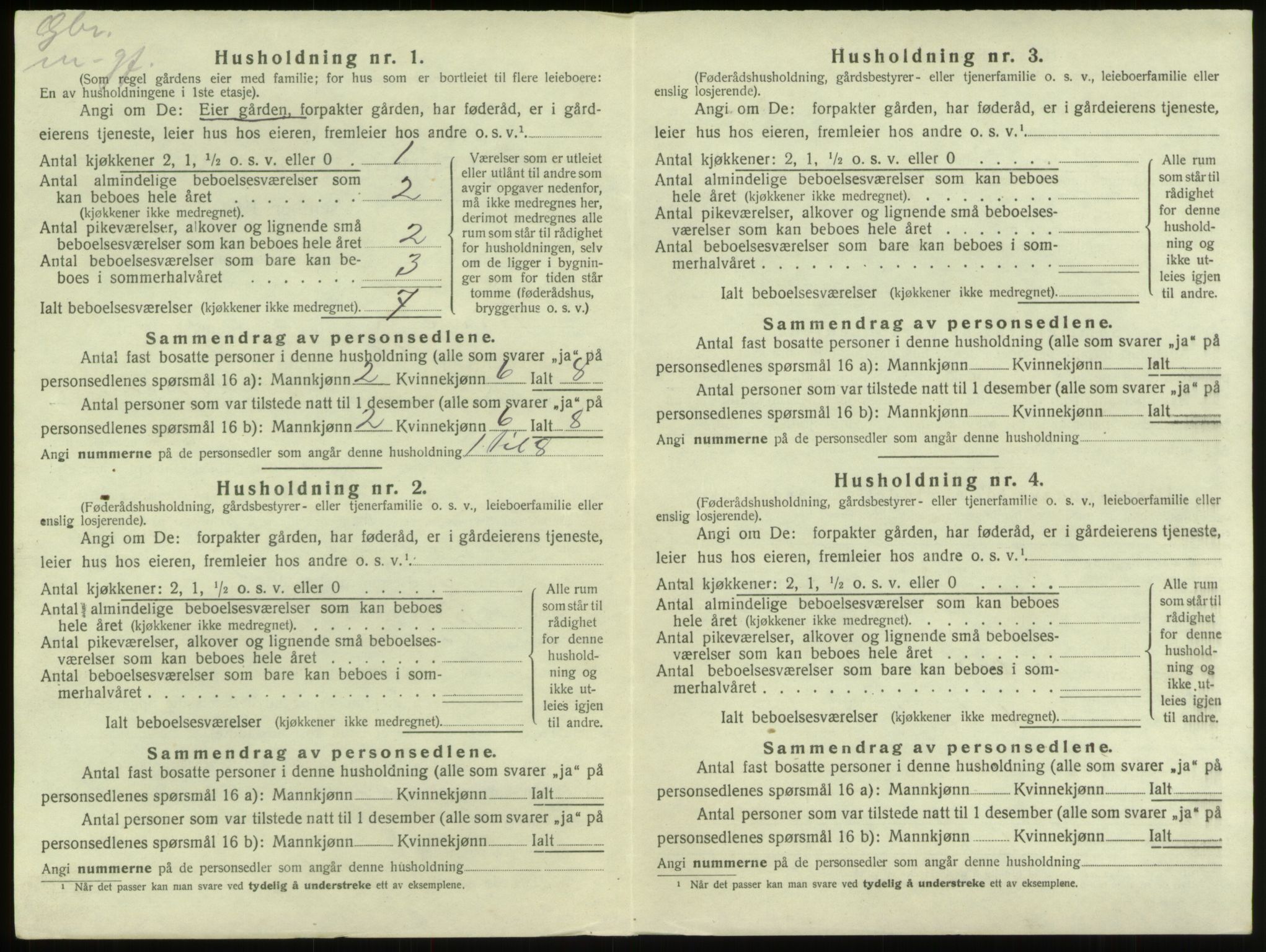 SAB, 1920 census for Innvik, 1920, p. 569