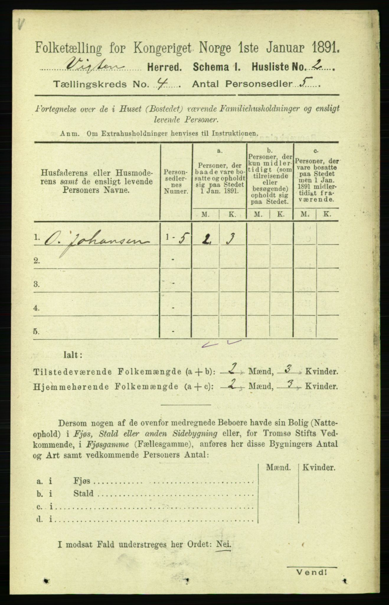 RA, 1891 census for 1750 Vikna, 1891, p. 2245