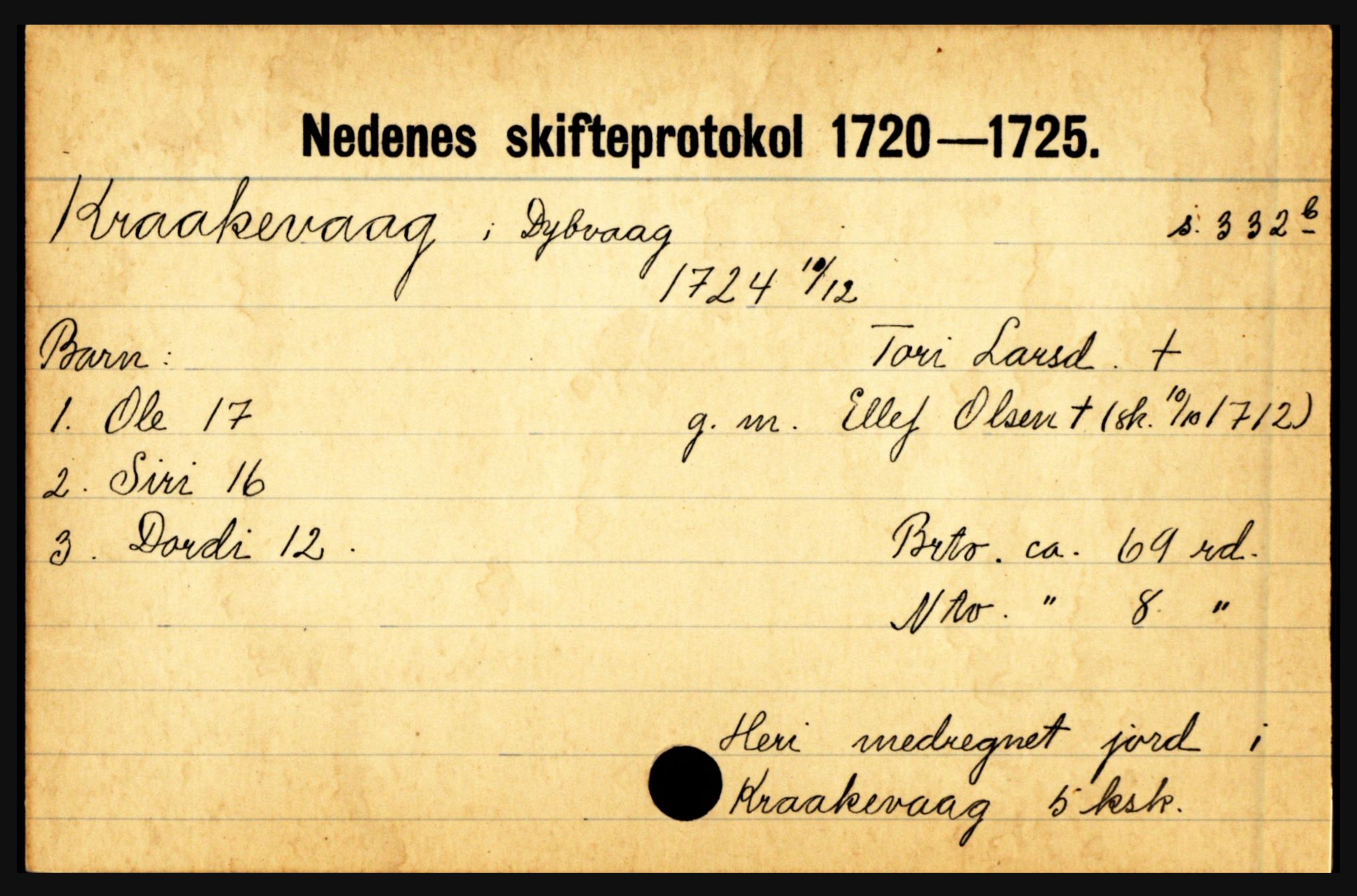 Nedenes sorenskriveri før 1824, AV/SAK-1221-0007/H, p. 16155