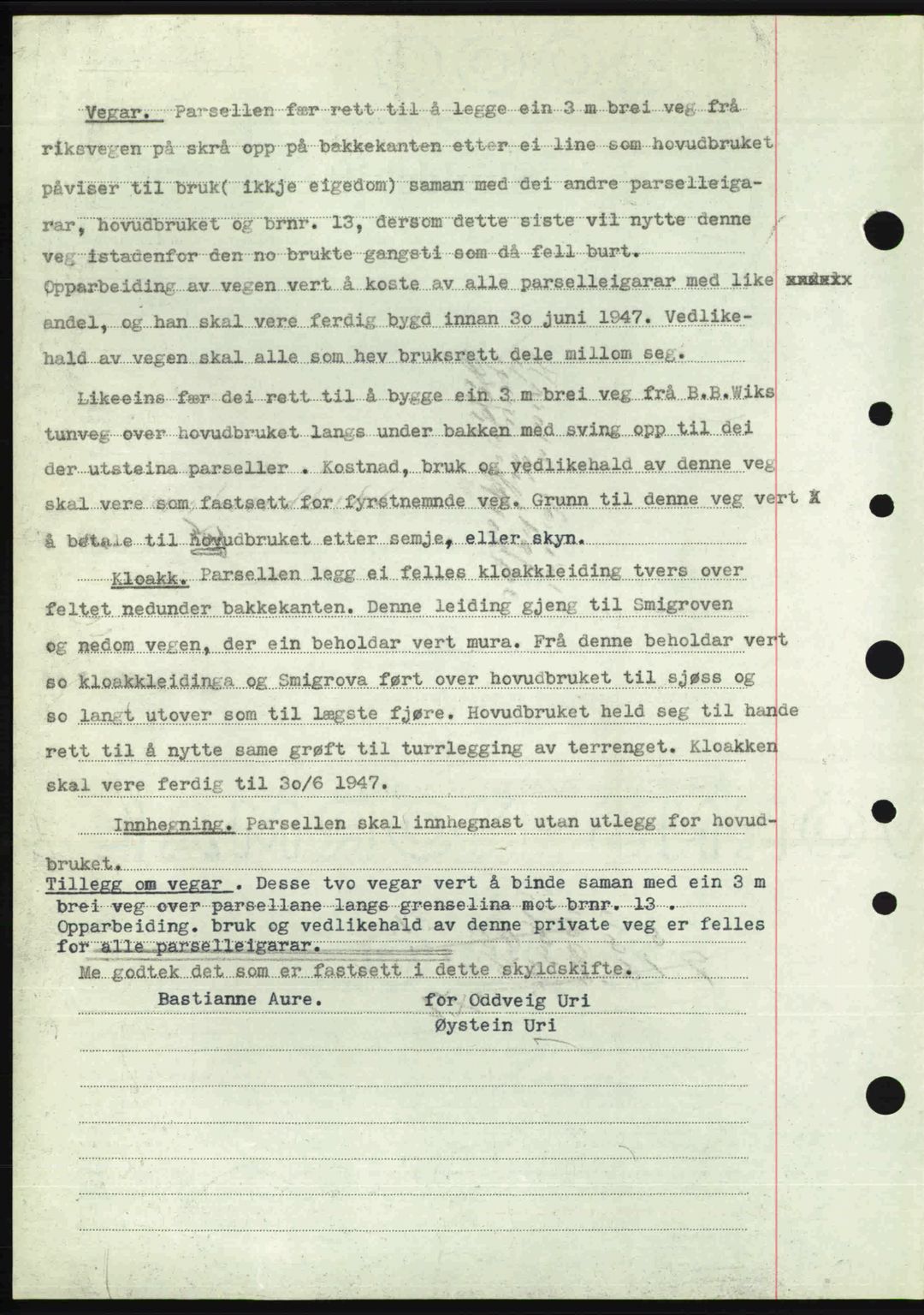 Nordre Sunnmøre sorenskriveri, AV/SAT-A-0006/1/2/2C/2Ca: Mortgage book no. A23, 1946-1947, Diary no: : 1989/1946