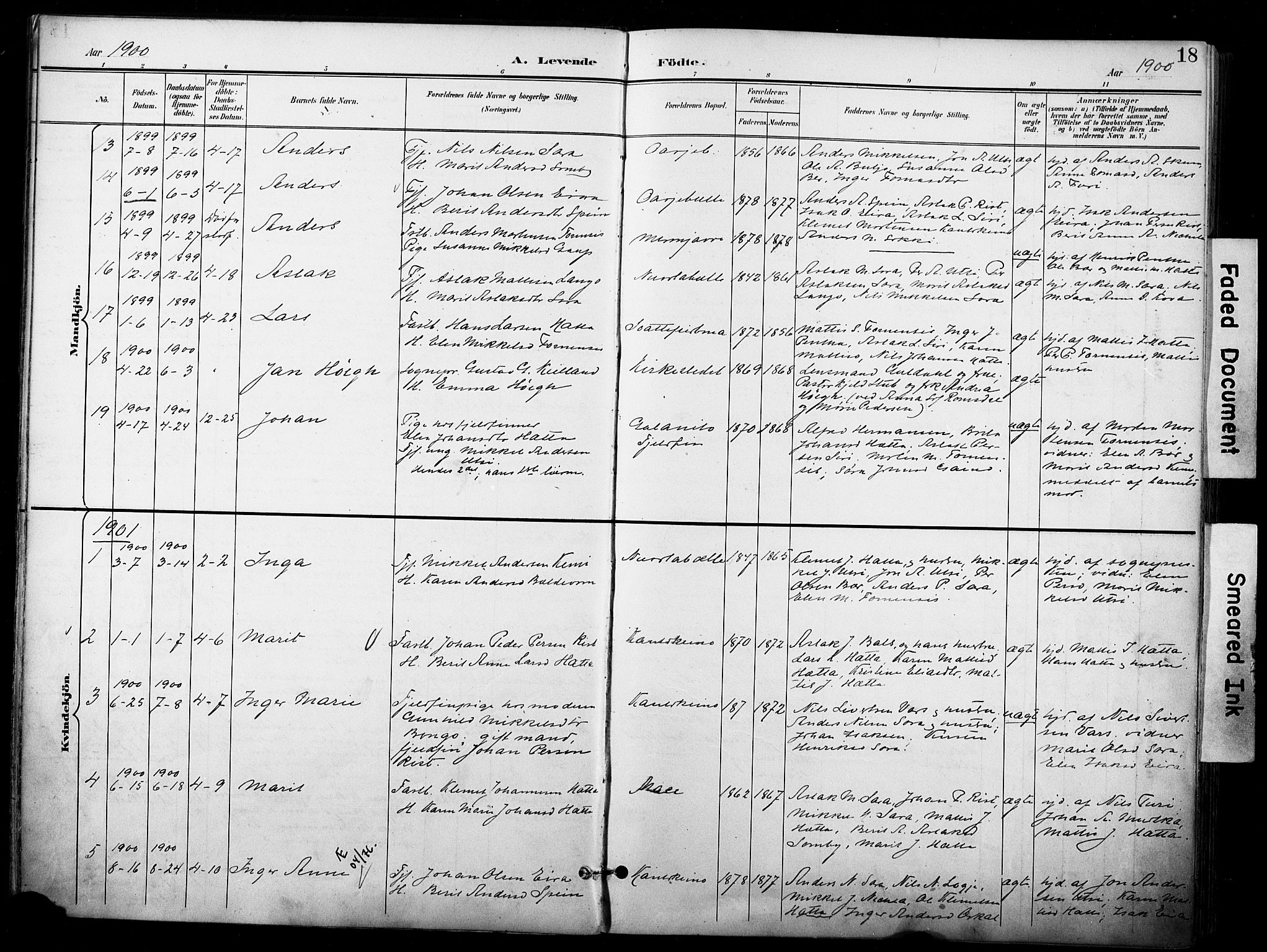 Kautokeino sokneprestembete, SATØ/S-1340/H/Ha/L0005.kirke: Parish register (official) no. 5, 1896-1916, p. 18