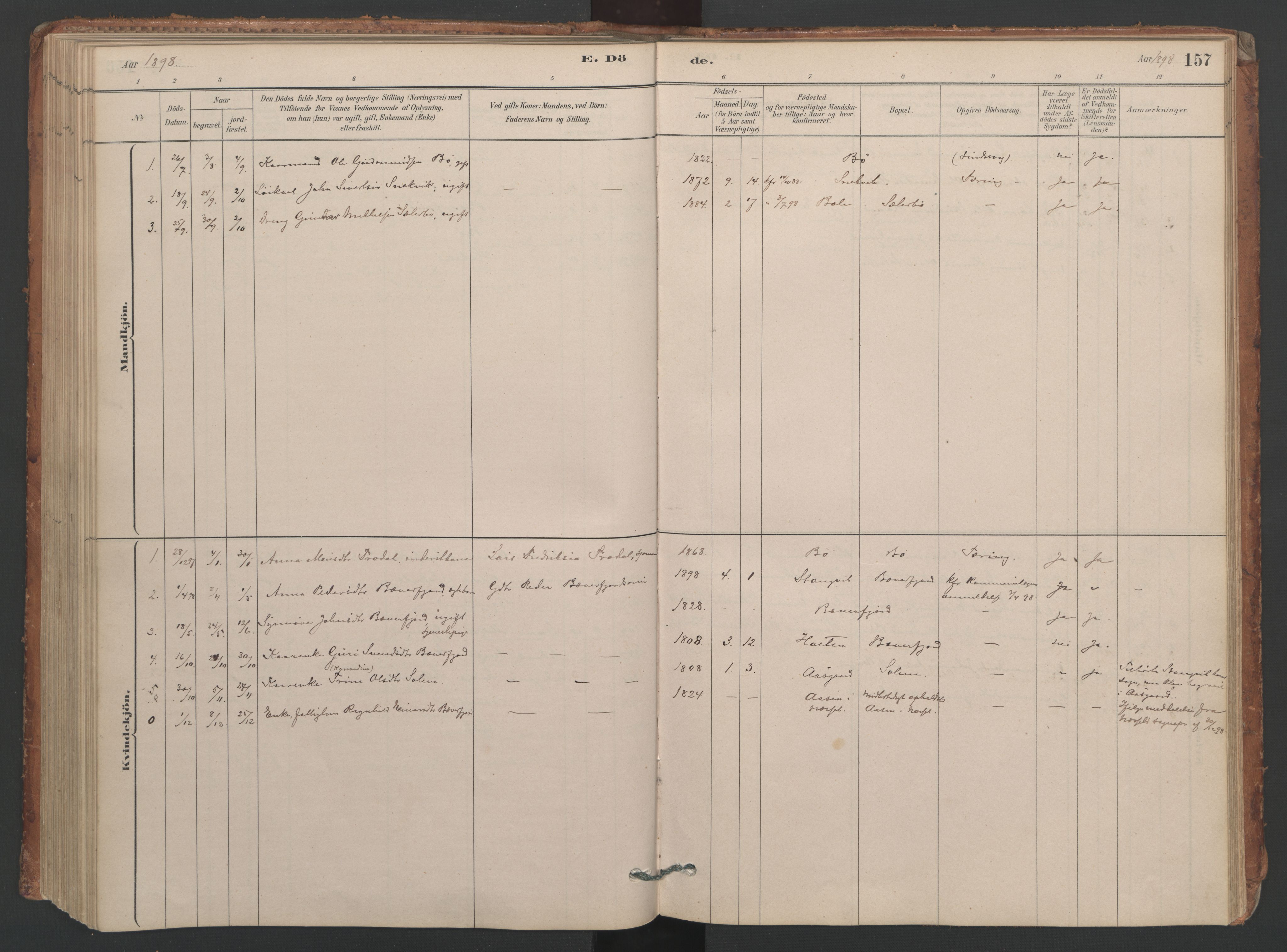 Ministerialprotokoller, klokkerbøker og fødselsregistre - Møre og Romsdal, AV/SAT-A-1454/594/L1036: Parish register (official) no. 594A02 (?), 1879-1910, p. 157