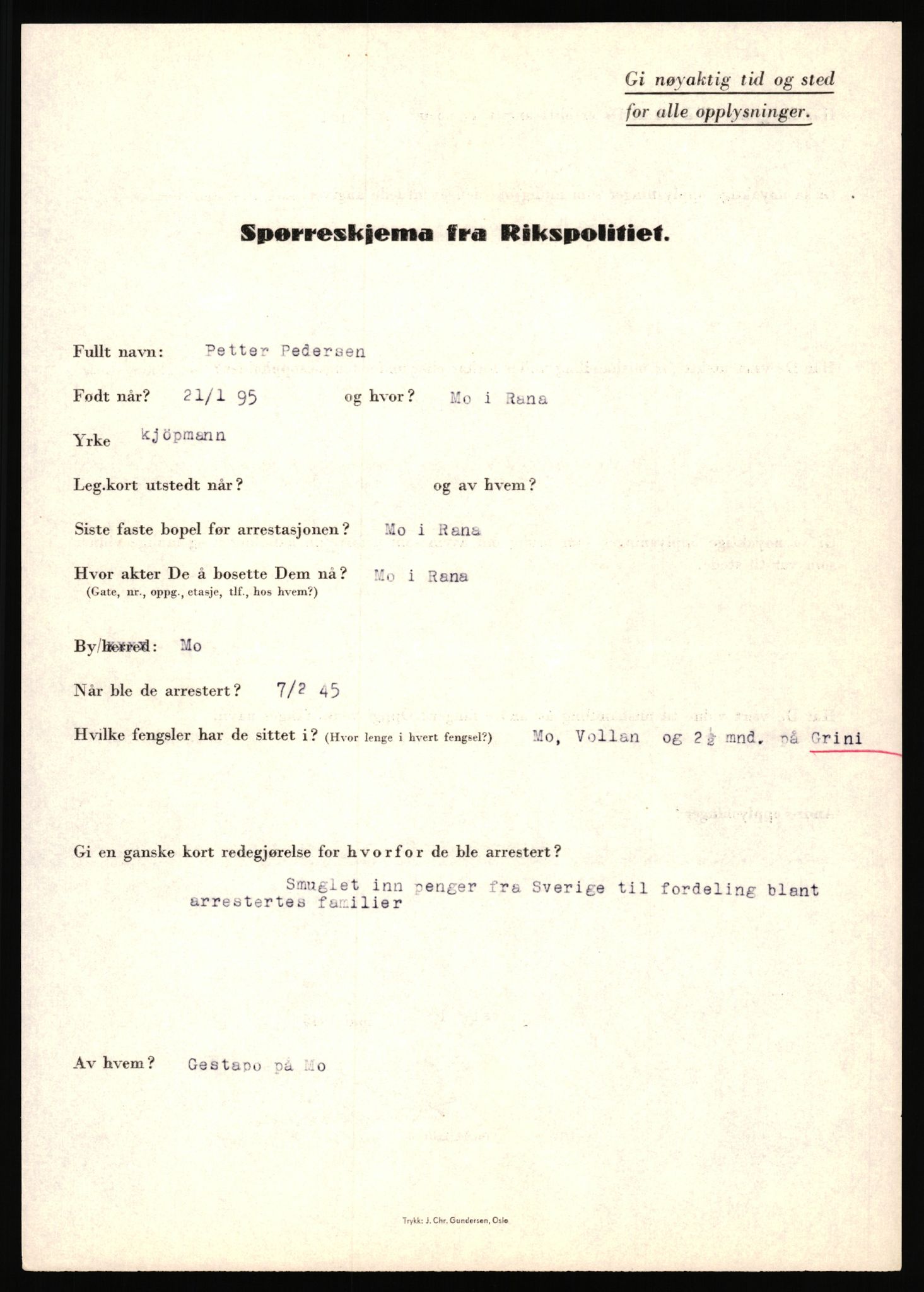 Rikspolitisjefen, AV/RA-S-1560/L/L0013: Noss, Eirik - Petrussen, Sigurd, 1940-1945, p. 1123